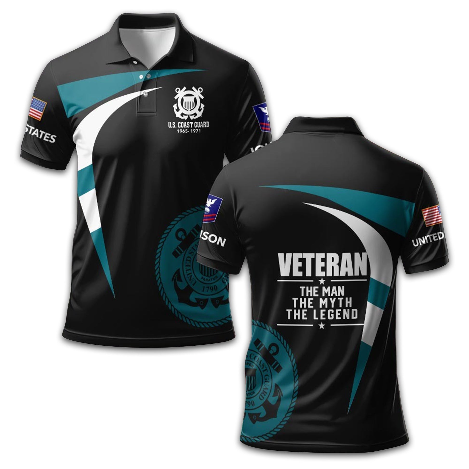 USCG Custom Polo Shirt VPVC211710, Gifts For Coast Guard Veteran, Best Gifts On Father's Day, Armed Forces Day, Independence Day, Veterans Day.