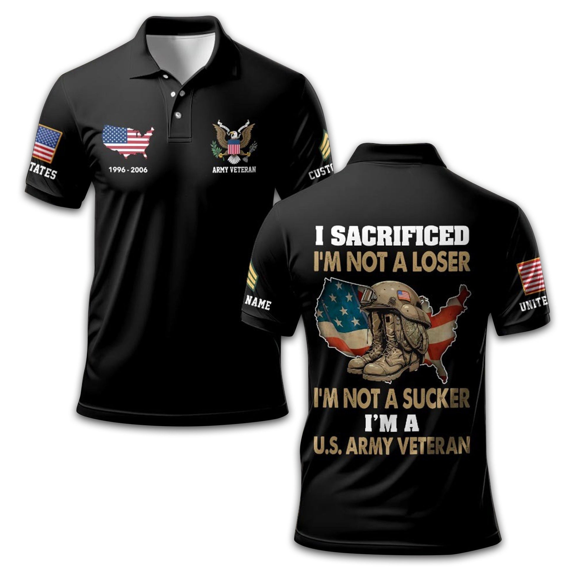 Unique Custom Name, Rank,Year US Army Polo Shirt VPVC211901, Gifts For Army Veteran, Gifts For Dad, For Husband, Best Gifts On Father's Day, Independence Day, Veterans Day.