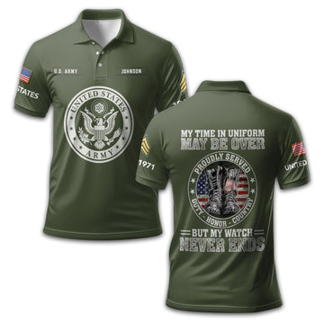 US Army Custom Polo Shirt VPVC211606, Gifts For Army Veteran, Best Gifts On Father's Day, Armed Forces Day, Independence Day, Veterans Day.