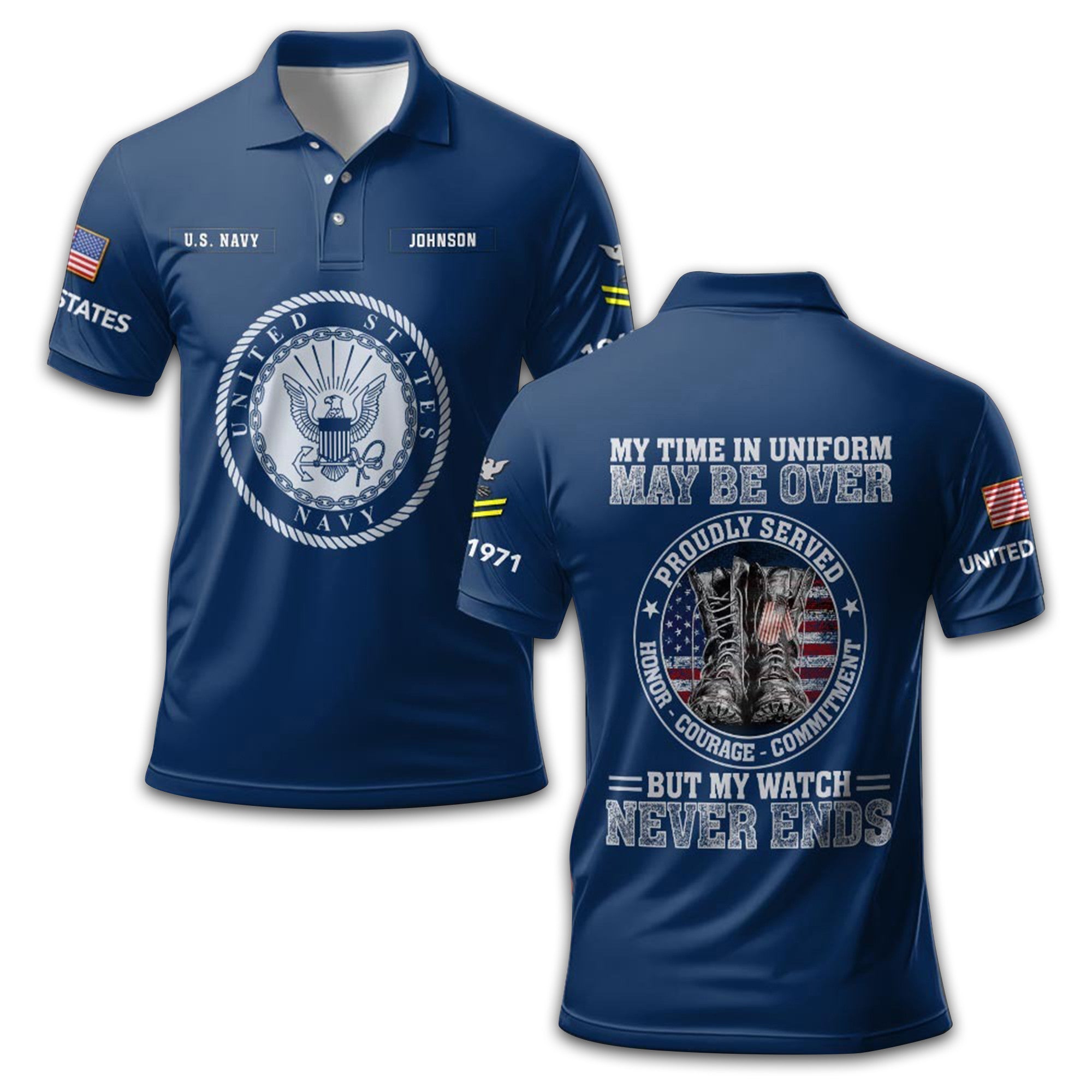 US Navy Custom Polo Shirt VPVC211607, Gifts For Navy Veteran, Best Gifts On Father's Day, Armed Forces Day, Independence Day, Veterans Day.