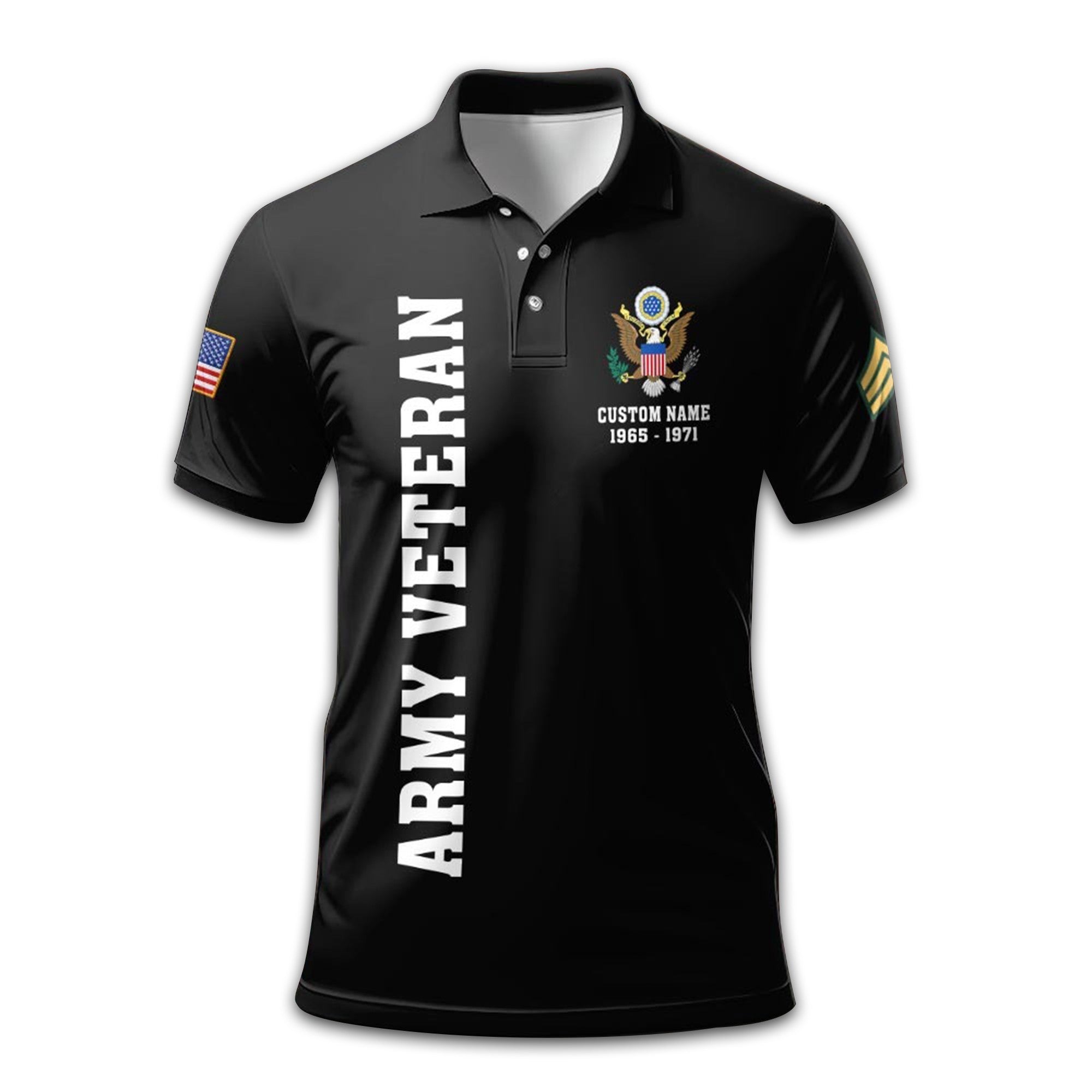 US Army Custom Polo Shirt VPVC211906, Gifts For Army Veteran, Best Gifts On Father's Day, Armed Forces Day, Independence Day, Veterans Day.