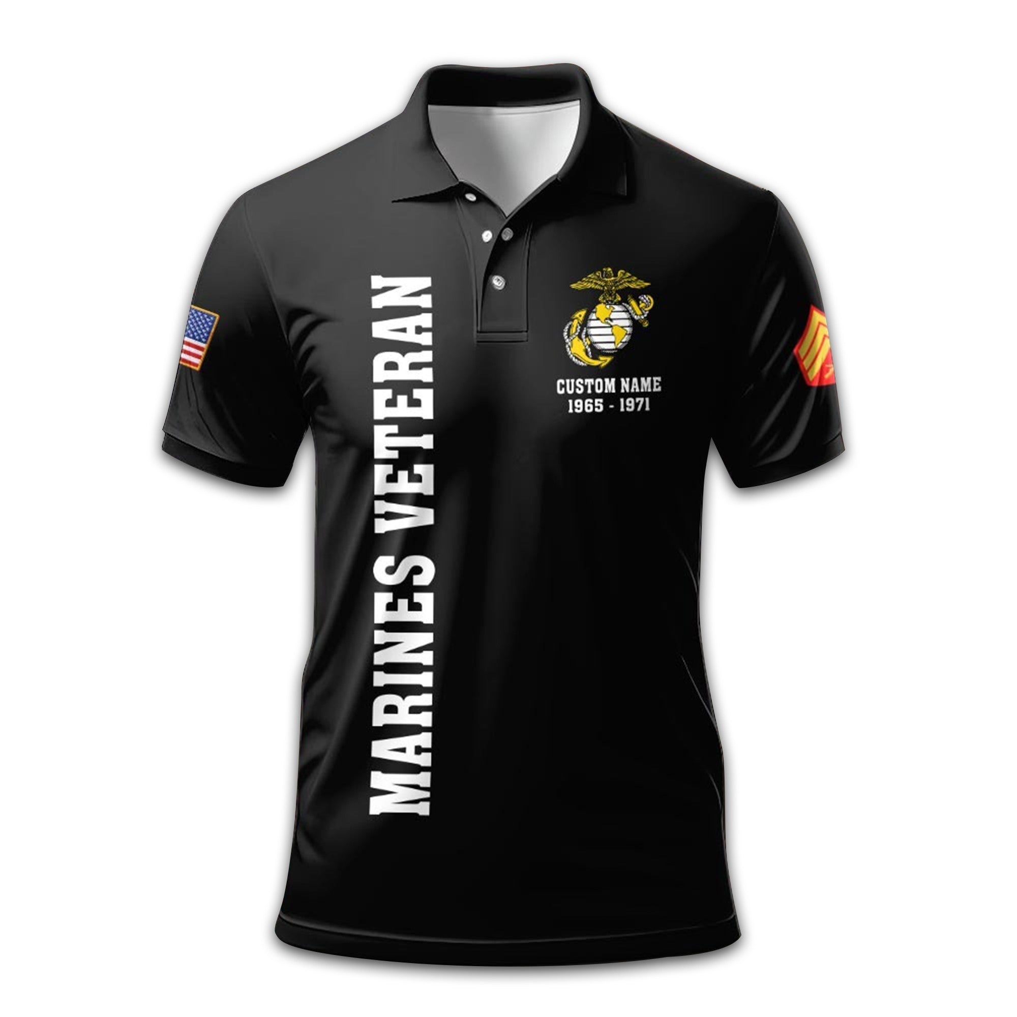 USMC Custom Polo Shirt VPVC211908, Gifts For Marine Veteran, Best Gifts On Father's Day, Armed Forces Day, Independence Day, Veterans Day.