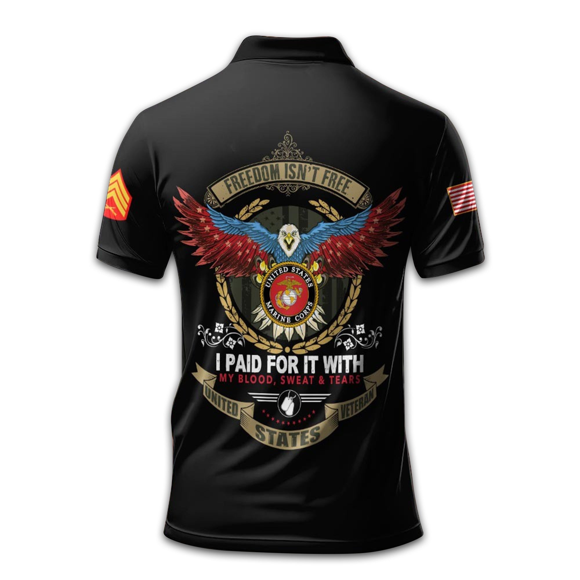 USMC Custom Polo Shirt VPVC211908, Gifts For Marine Veteran, Best Gifts On Father's Day, Armed Forces Day, Independence Day, Veterans Day.