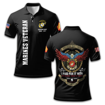 USMC Custom Polo Shirt VPVC211908, Gifts For Marine Veteran, Best Gifts On Father's Day, Armed Forces Day, Independence Day, Veterans Day.