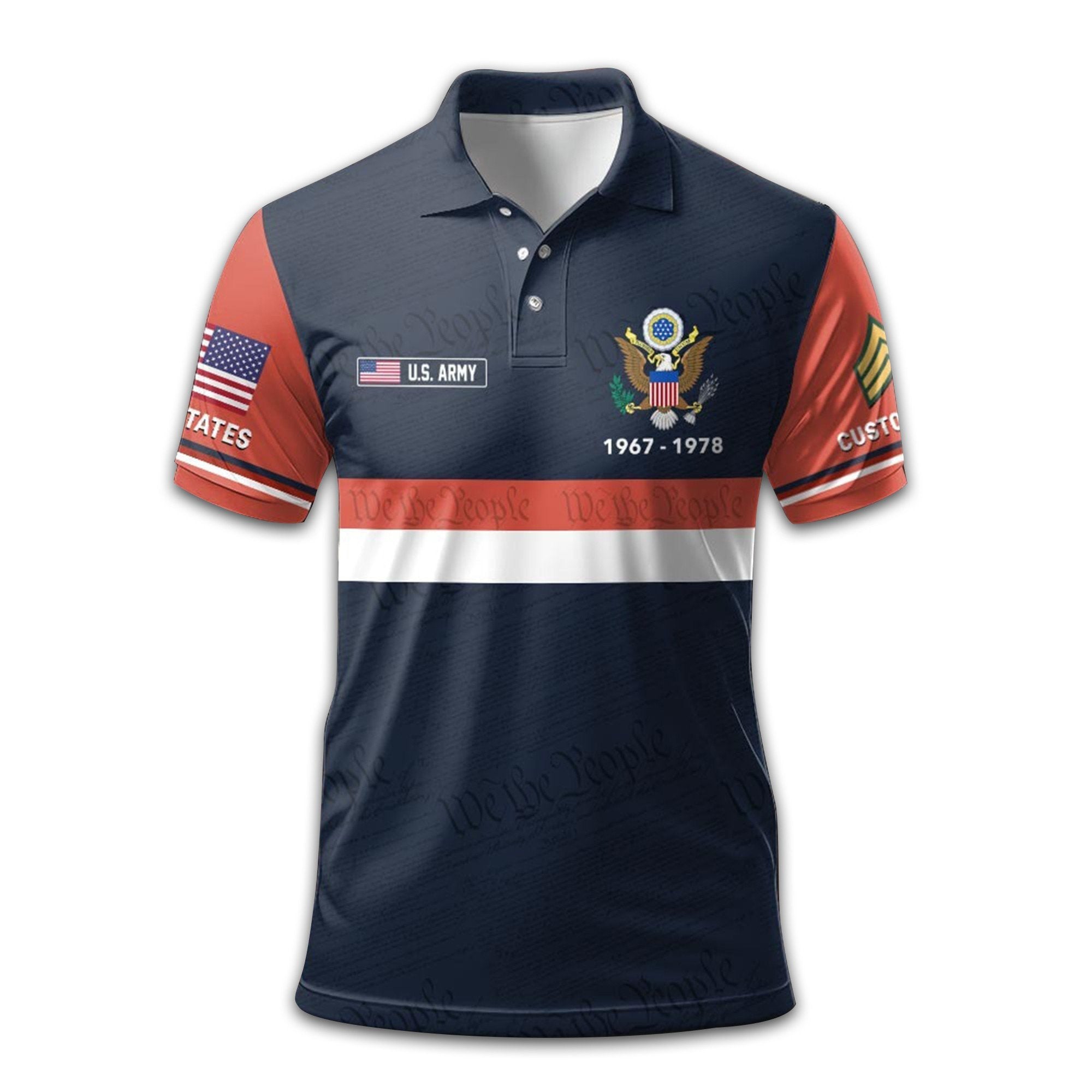 US Army Custom Polo Shirt VPVC212106, Gifts For Army Veteran, Best Gifts On Father's Day, Armed Forces Day, Independence Day, Veterans Day.