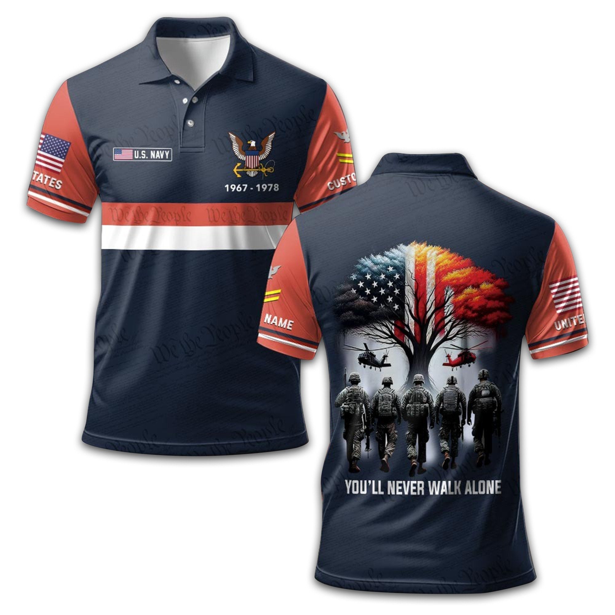 US Navy Custom Polo Shirt VPVC212107, Gifts For Navy Veteran, Best Gifts On Father's Day, Armed Forces Day, Independence Day, Veterans Day.
