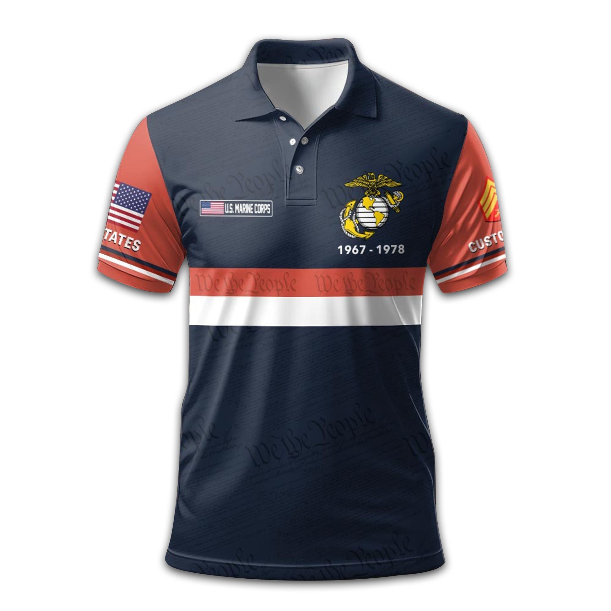 USMC Custom Polo Shirt VPVC212108, Gifts For Marine Veteran, Best Gifts On Father's Day, Armed Forces Day, Independence Day, Veterans Day.