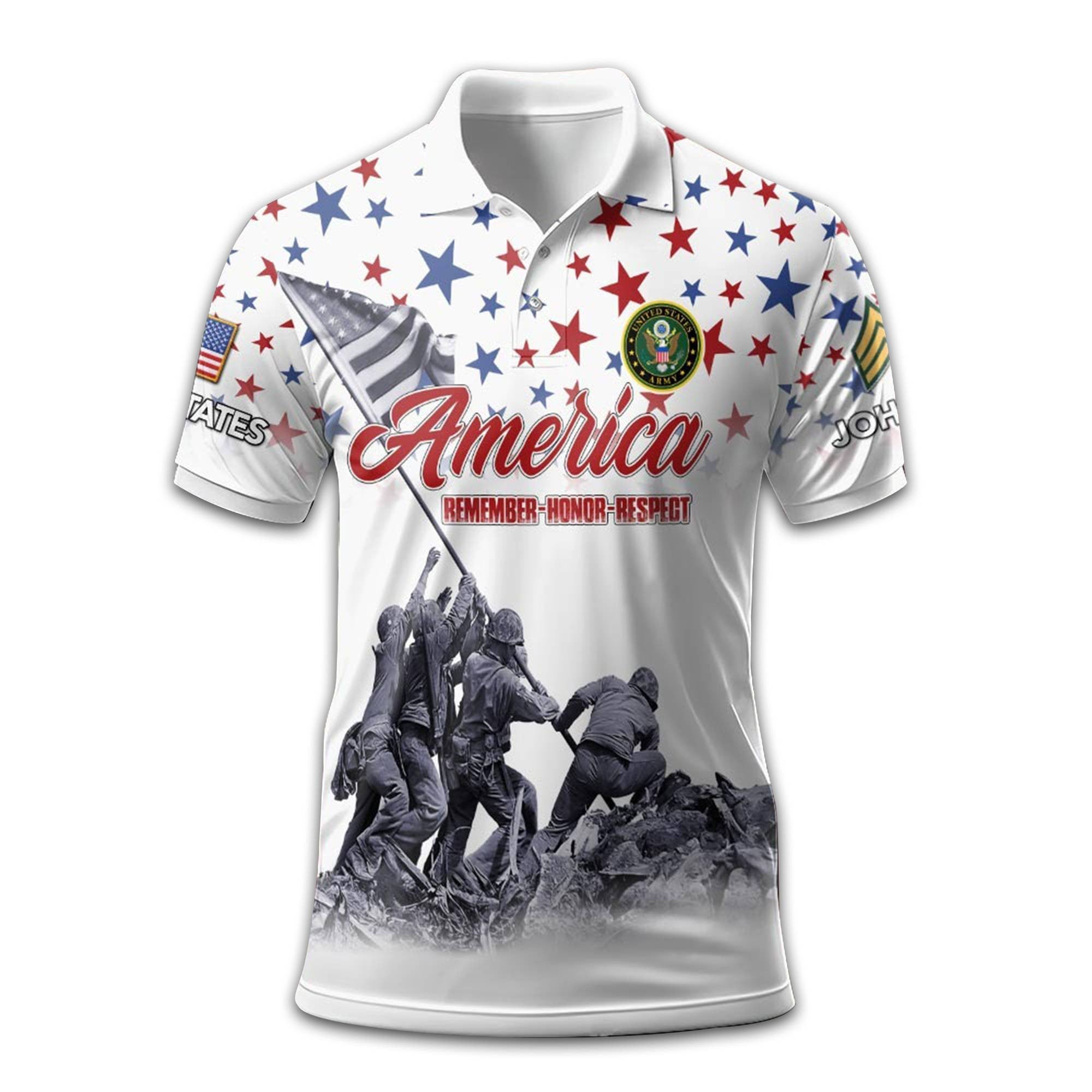 US Army Custom Polo Shirt VPVC212401, Gifts For Army Veteran, Best Gifts On Father's Day, Armed Forces Day, Independence Day, Veterans Day.
