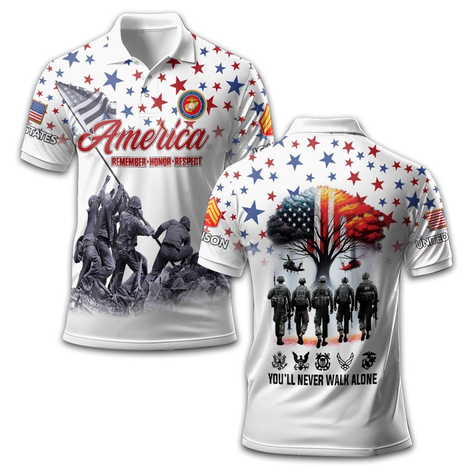 USMC Custom Polo Shirt VPVC212403, Gifts For Marine Veteran, Best Gifts On Father's Day, Armed Forces Day, Independence Day, Veterans Day.