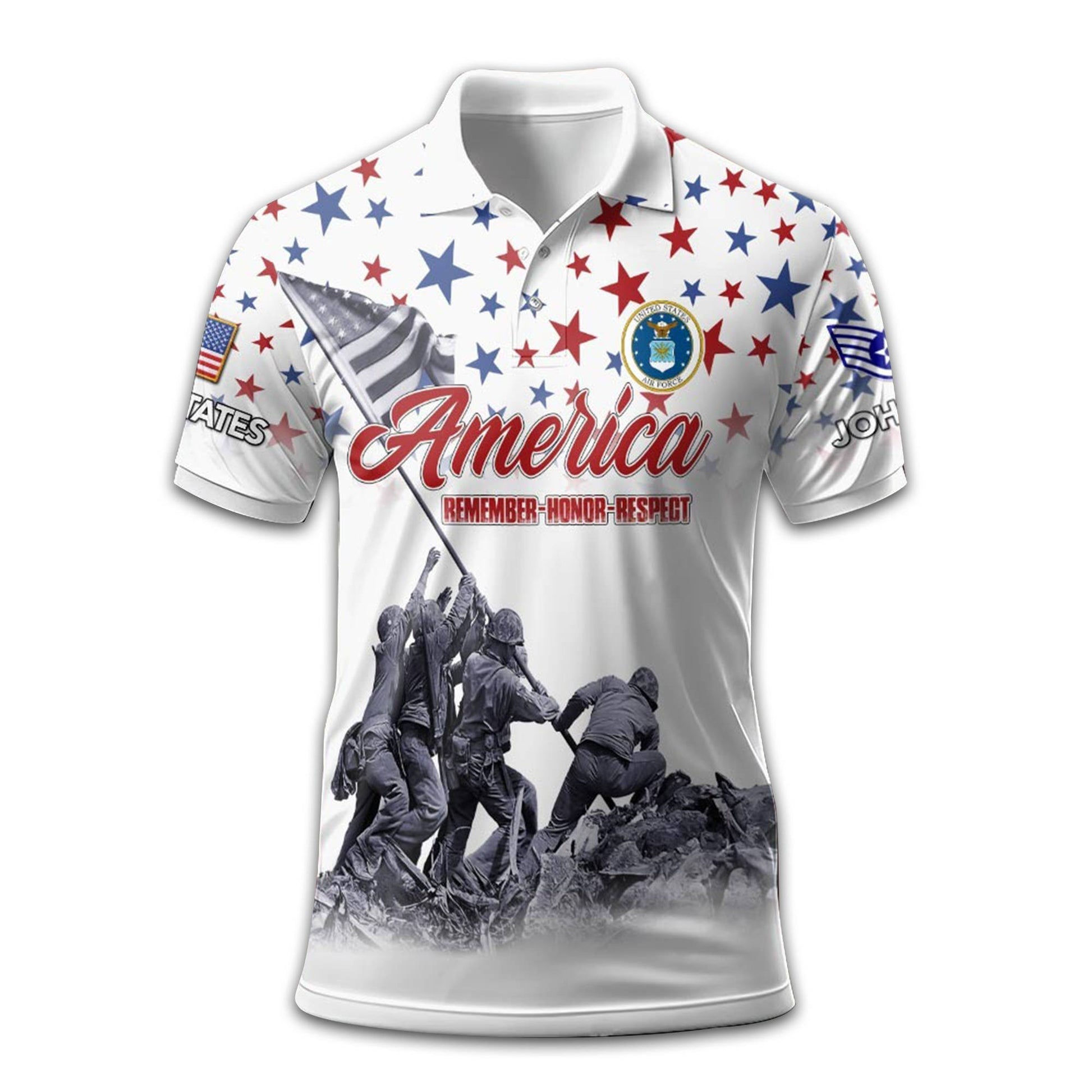 USAF Custom Polo Shirt VPVC212404, Gifts For Air Force Veteran, Best Gifts On Father's Day, Armed Forces Day, Independence Day, Veterans Day.