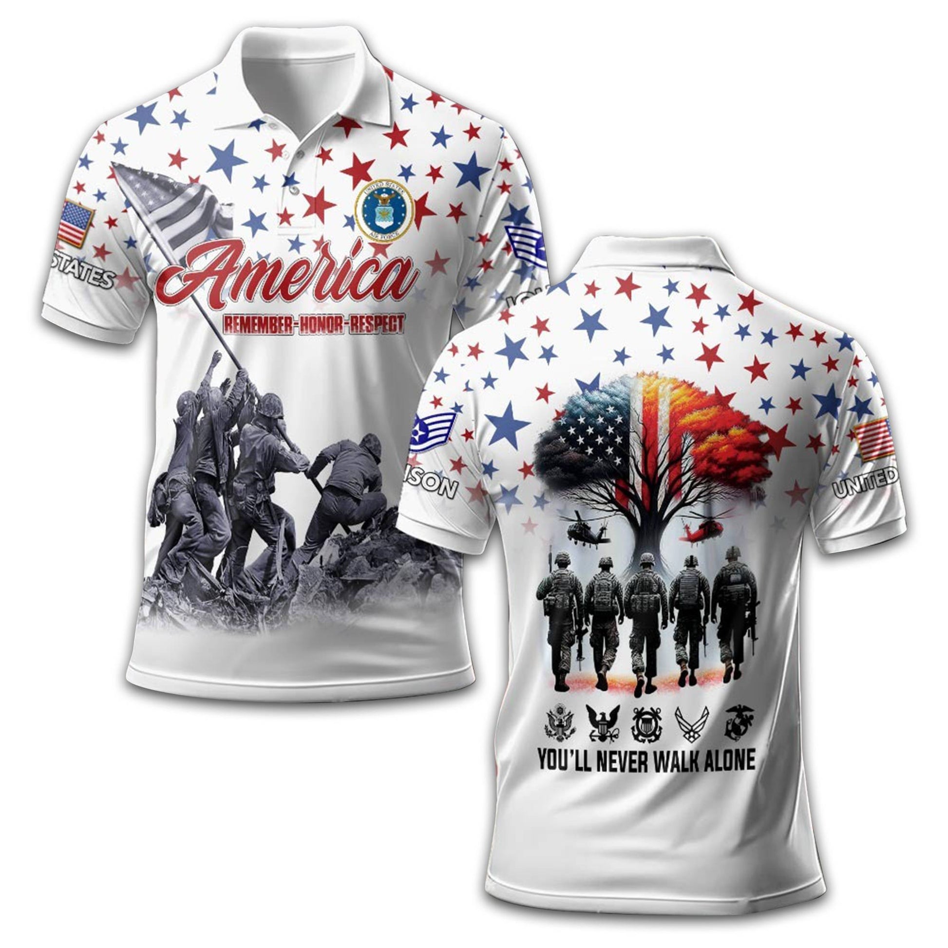 USAF Custom Polo Shirt VPVC212404, Gifts For Air Force Veteran, Best Gifts On Father's Day, Armed Forces Day, Independence Day, Veterans Day.