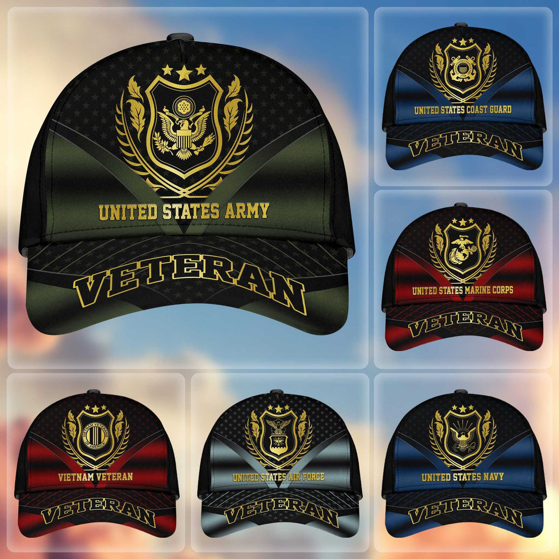 Premium US Veterans Cap BPHN280212, Gifts For US Veterans, Gifts On Father's Day, Armed Forces Day, Independence Day, Veterans Day.