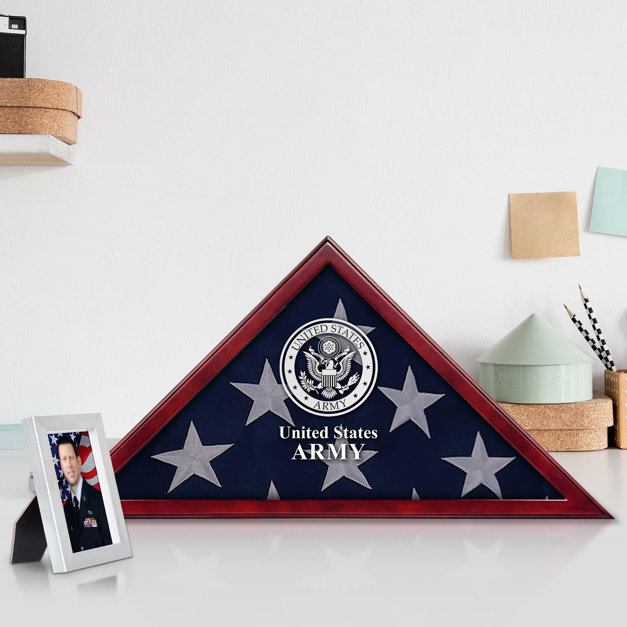 Premium Flag Case BPVC270201, Flag Box for American Veteran Flag 9.5 X 5 Feet, Flag Display Case for Burial, Flag Wall Mounted, Flag to Display Folded