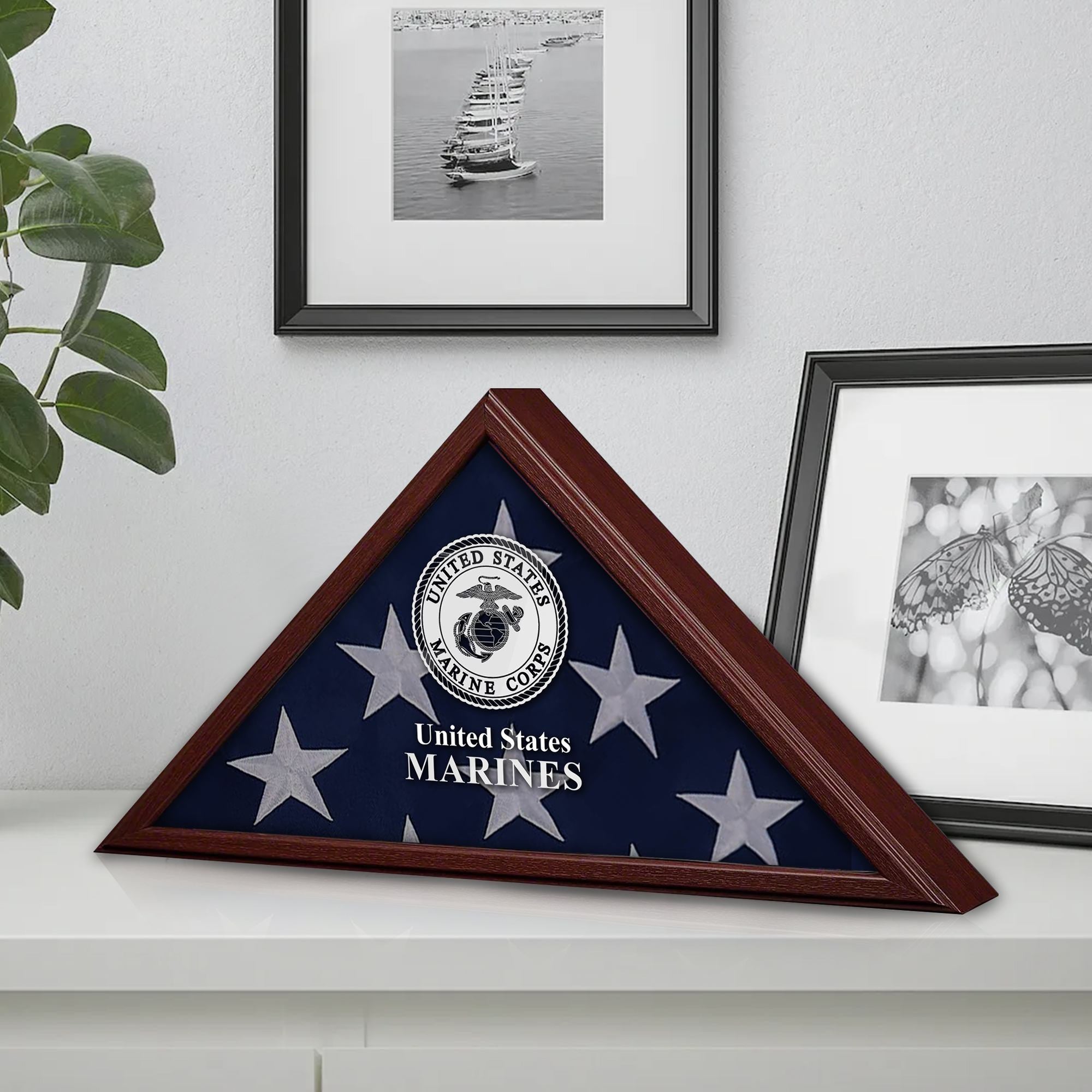 Premium Flag Case BPVC270201, Flag Box for American Veteran Flag 9.5 X 5 Feet, Flag Display Case for Burial, Flag Wall Mounted, Flag to Display Folded