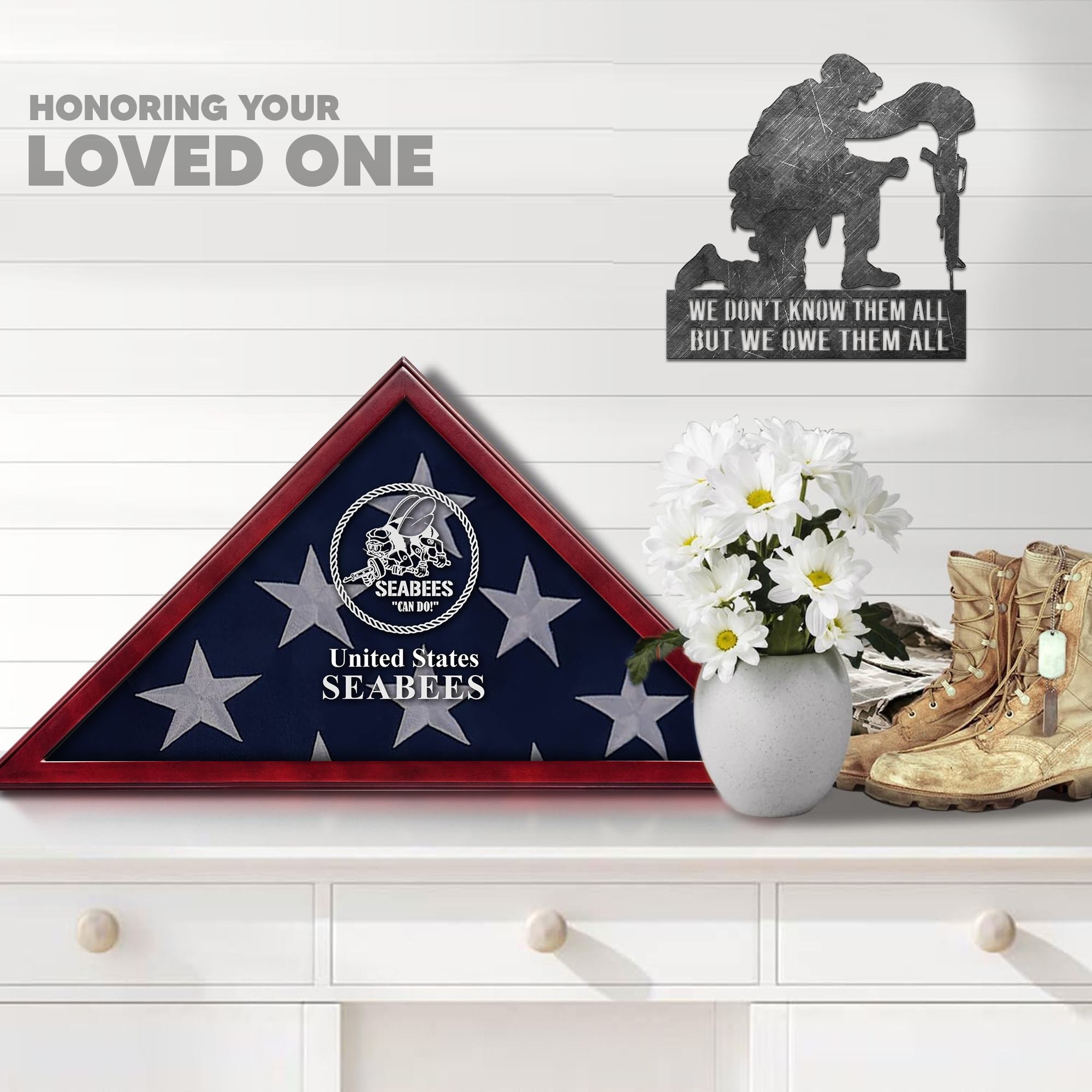 Premium Flag Case BPVC270201, Flag Box for American Veteran Flag 9.5 X 5 Feet, Flag Display Case for Burial, Flag Wall Mounted, Flag to Display Folded