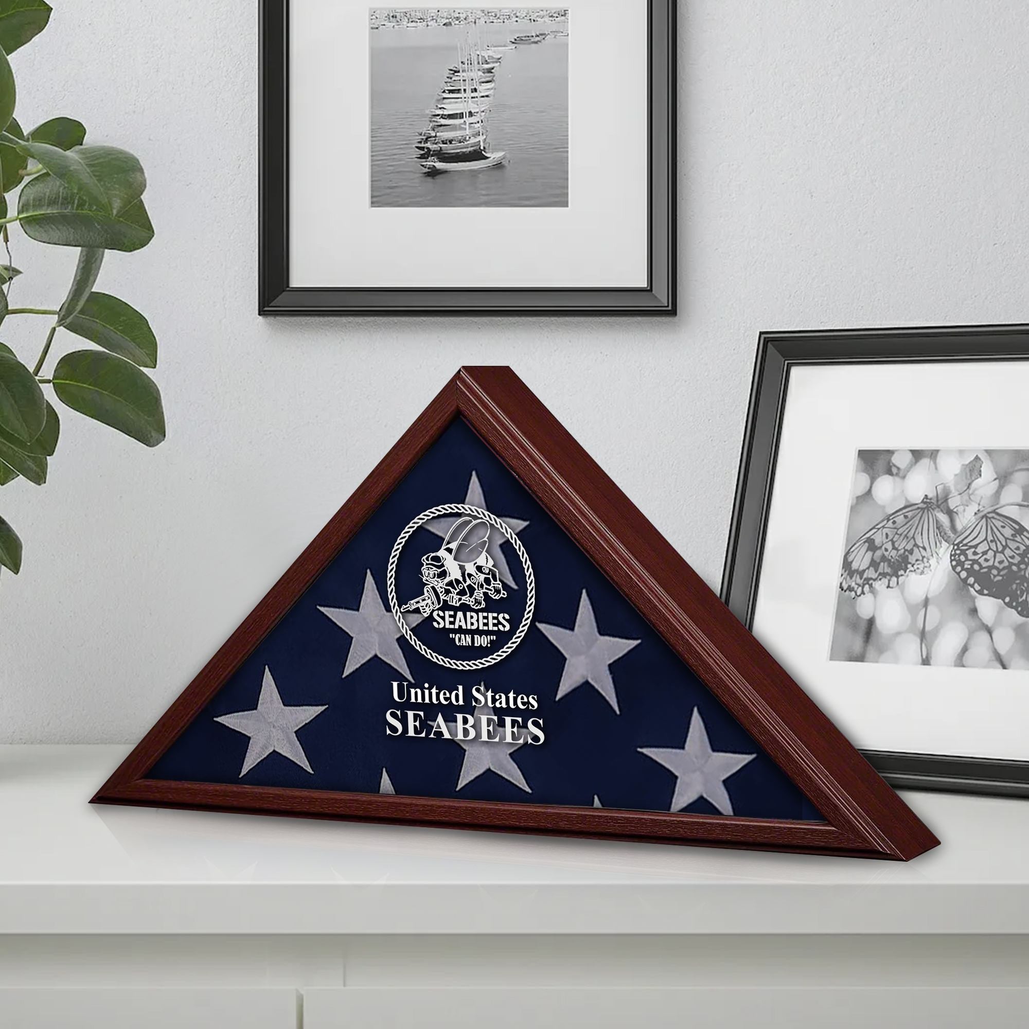 Premium Flag Case BPVC270201, Flag Box for American Veteran Flag 9.5 X 5 Feet, Flag Display Case for Burial, Flag Wall Mounted, Flag to Display Folded