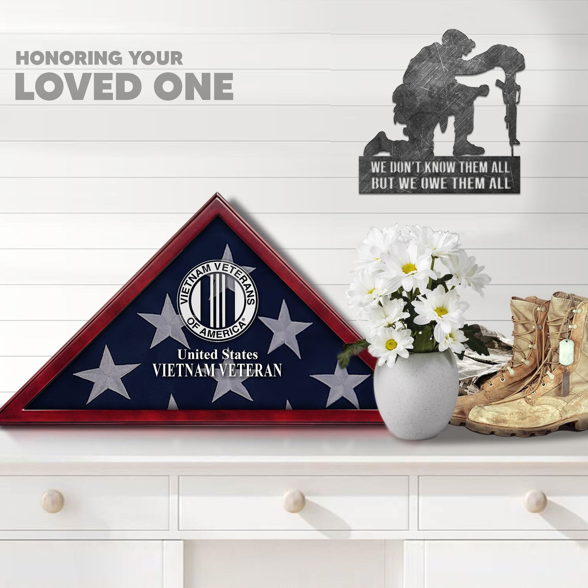 Premium Flag Case BPVC270201, Flag Box for American Veteran Flag 9.5 X 5 Feet, Flag Display Case for Burial, Flag Wall Mounted, Flag to Display Folded