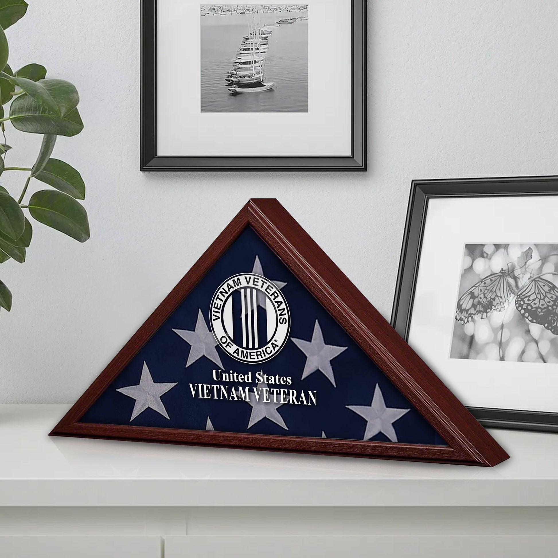 Premium Flag Case BPVC270201, Flag Box for American Veteran Flag 9.5 X 5 Feet, Flag Display Case for Burial, Flag Wall Mounted, Flag to Display Folded