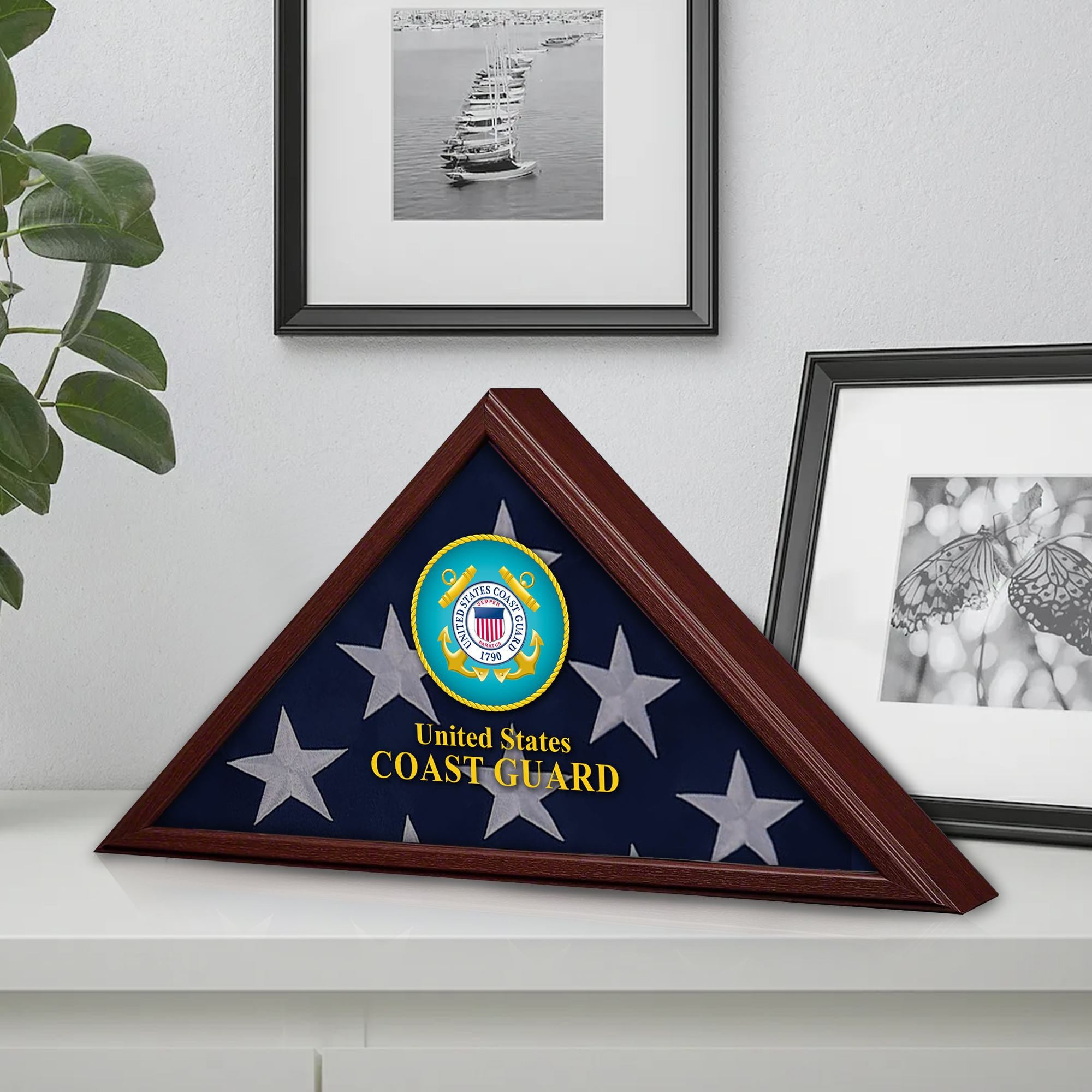 Premium Flag Case BPVC270203, Flag Box for American Veteran Flag 9.5 X 5 Feet, Flag Display Case for Burial, Flag Wall Mounted, Flag to Display Folded