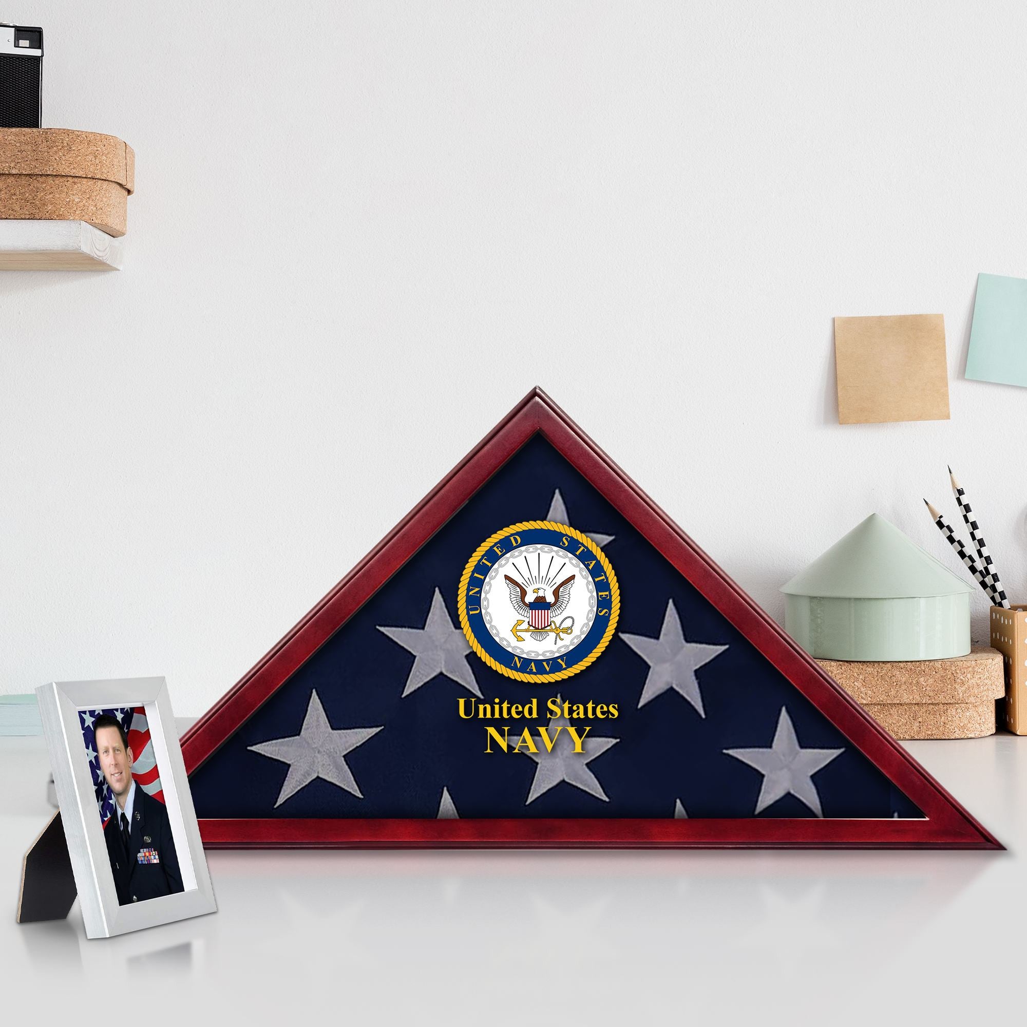 Premium Flag Case BPVC270203, Flag Box for American Veteran Flag 9.5 X 5 Feet, Flag Display Case for Burial, Flag Wall Mounted, Flag to Display Folded