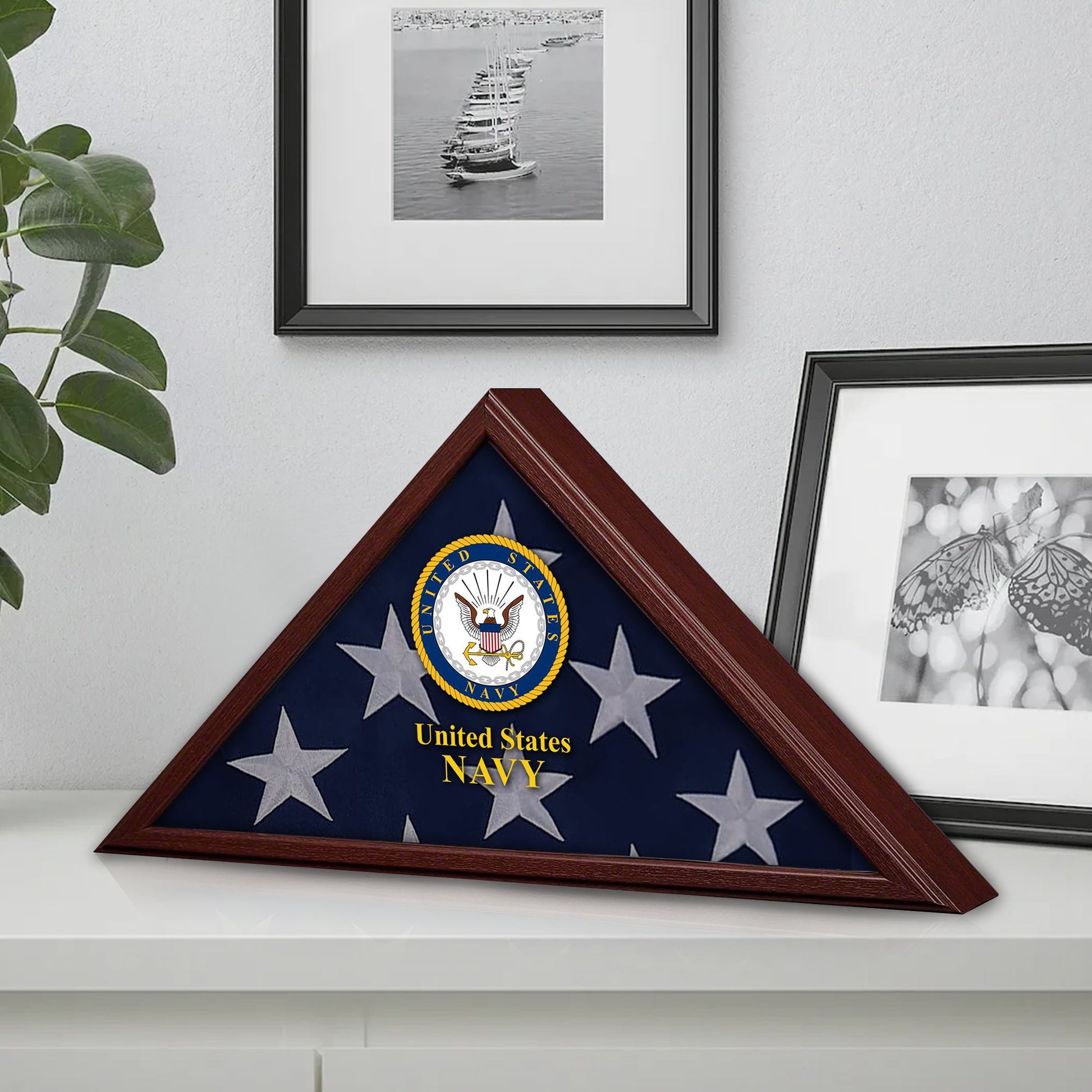 Premium Flag Case BPVC270203, Flag Box for American Veteran Flag 9.5 X 5 Feet, Flag Display Case for Burial, Flag Wall Mounted, Flag to Display Folded