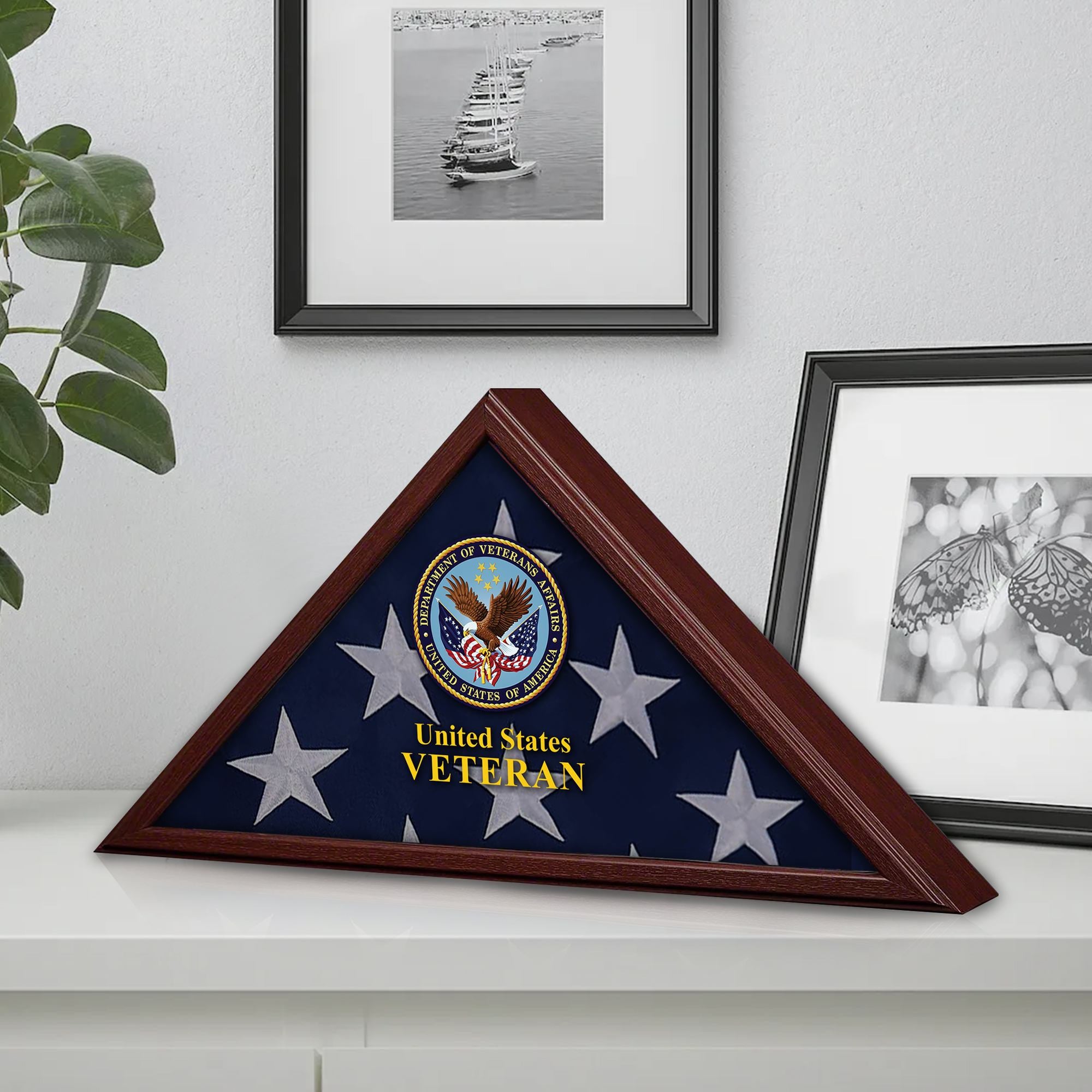 Premium Flag Case BPVC270203, Flag Box for American Veteran Flag 9.5 X 5 Feet, Flag Display Case for Burial, Flag Wall Mounted, Flag to Display Folded