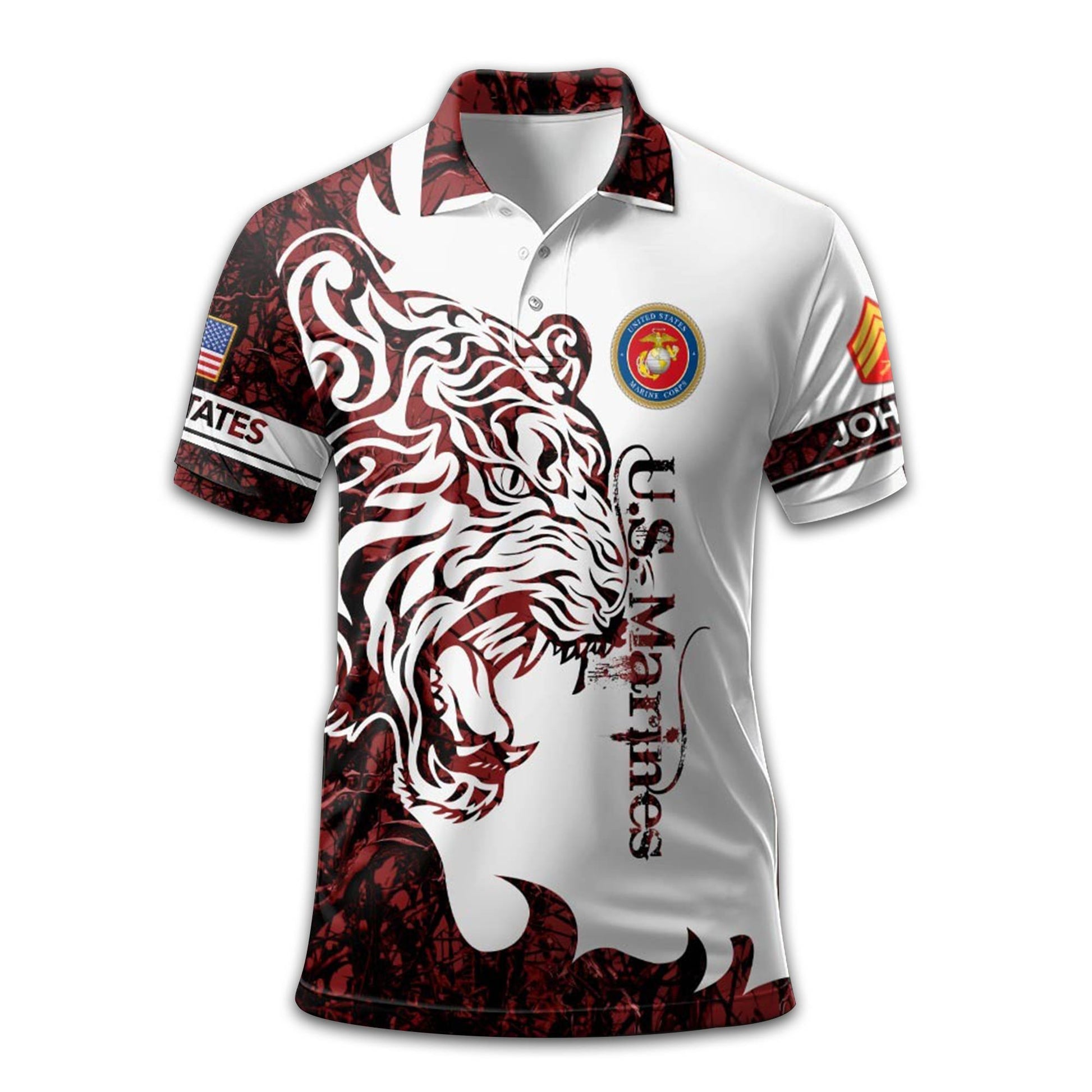 USMC Custom Polo Shirt VPVC212608, Gifts For Marine Veteran, Best Gifts On Father's Day, Armed Forces Day, Independence Day, Veterans Day.