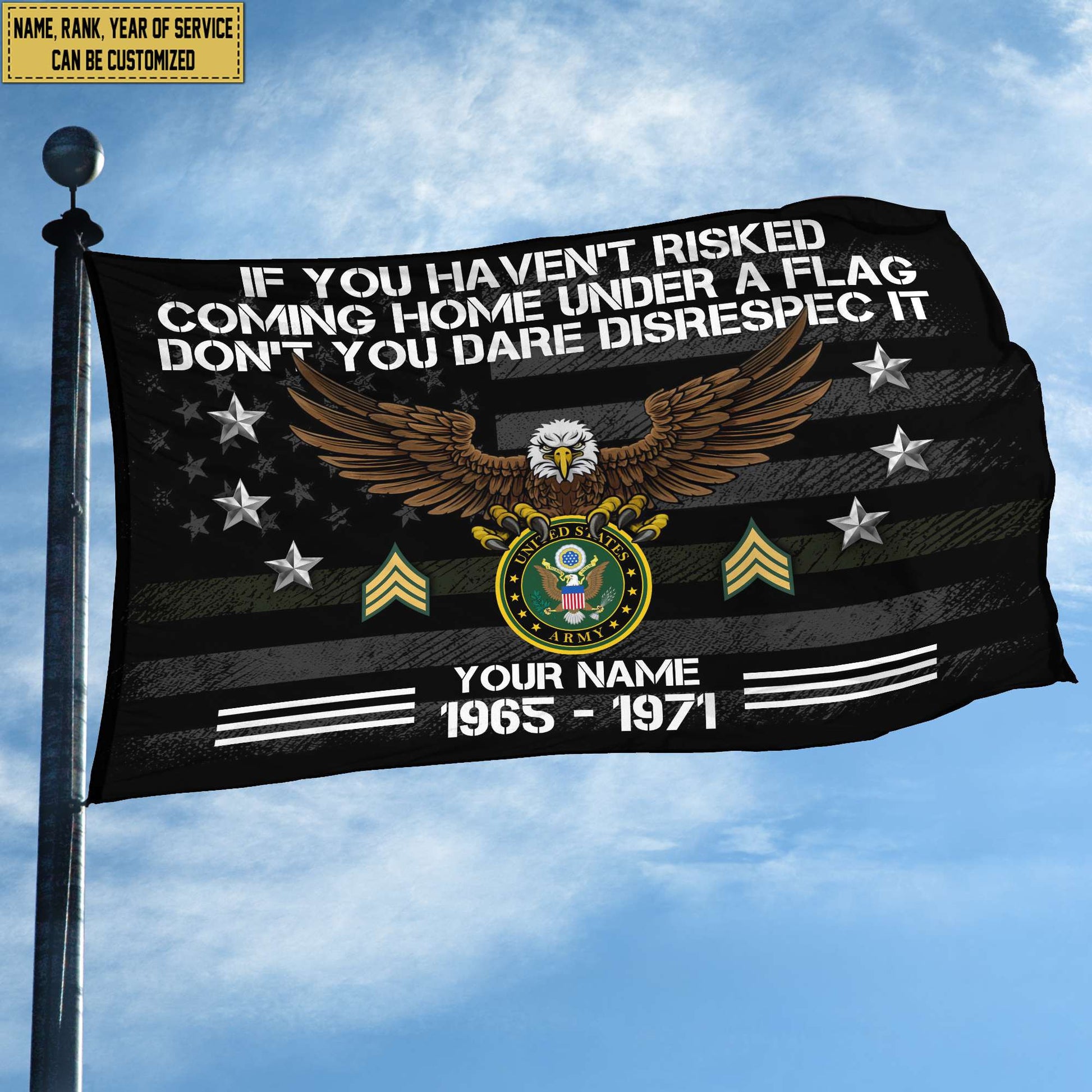 Premium Custom US Army Grommet Flag, Gift For Army Veteran VPVC104901, Gifts For Dad, For Husband, Best Gifts On Father's Day, Independence Day, Veterans Day.