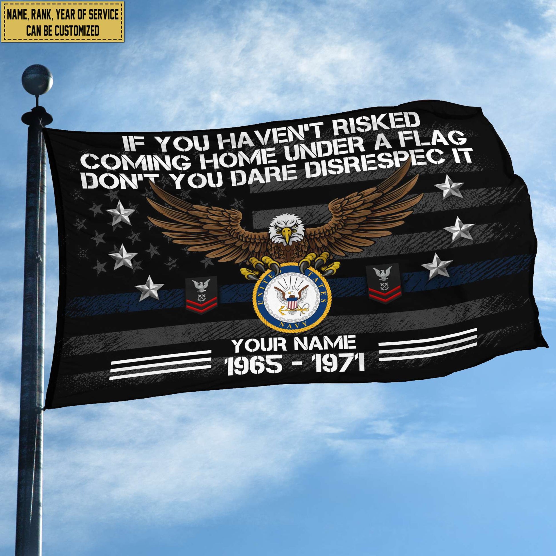 Premium Custom US Navy Grommet Flag, Gift For Navy Veteran VPVC104902, Gifts For Dad, For Husband, Best Gifts On Father's Day, Independence Day, Veterans Day.
