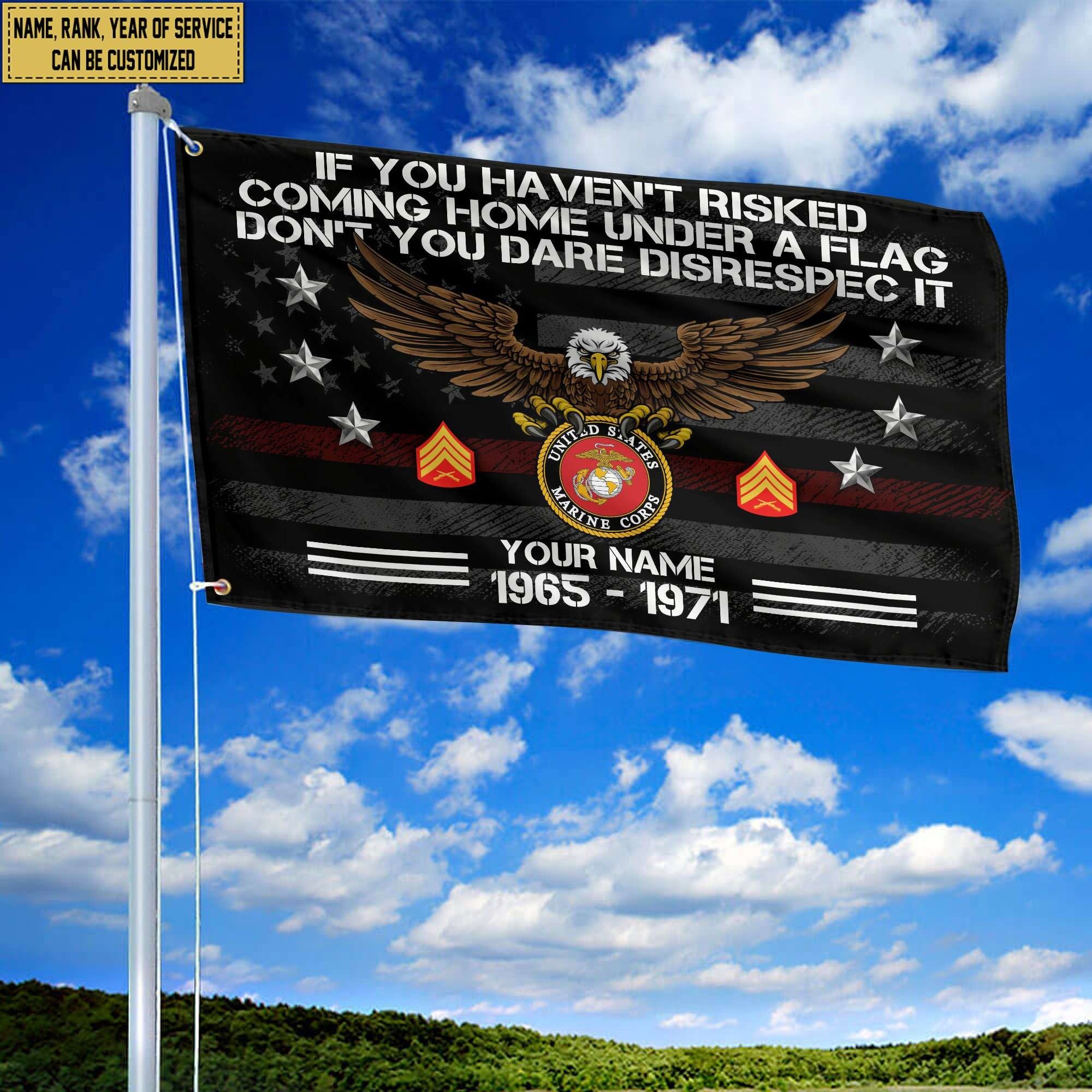 Premium Custom USMC Grommet Flag, Gift For Marine Veteran VPVC104903, Gifts For Dad, For Husband, Best Gifts On Father's Day, Independence Day, Veterans Day.