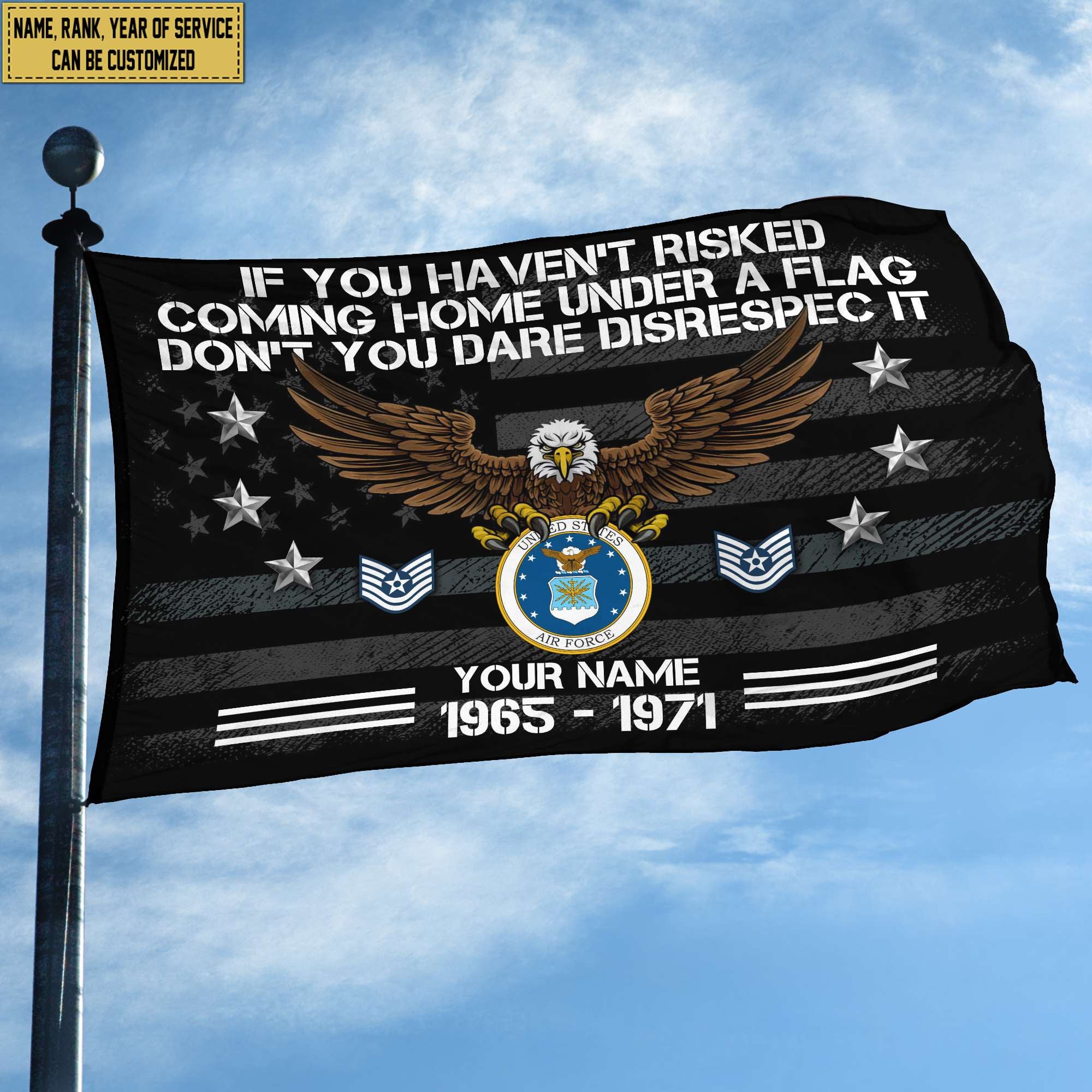 Premium Custom USAF Grommet Flag, Gift For Air Force Veteran VPVC104904, Gifts For Dad, For Husband, Best Gifts On Father's Day, Independence Day, Veterans Day.