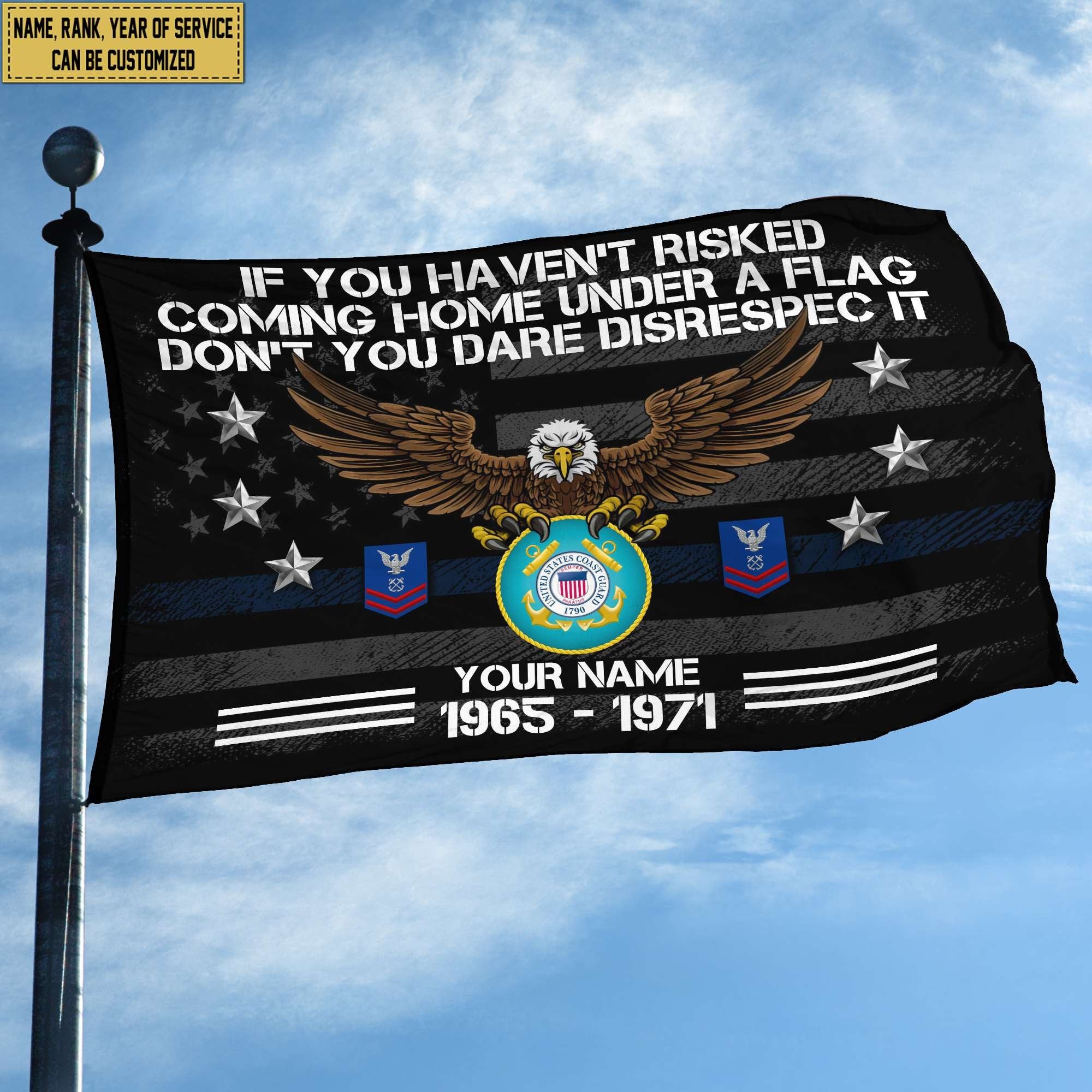 Premium Custom USCG Grommet Flag, Gift For Coast Guard Veteran VPVC104905, Gifts For Dad, For Husband, Best Gifts On Father's Day, Independence Day, Veterans Day.