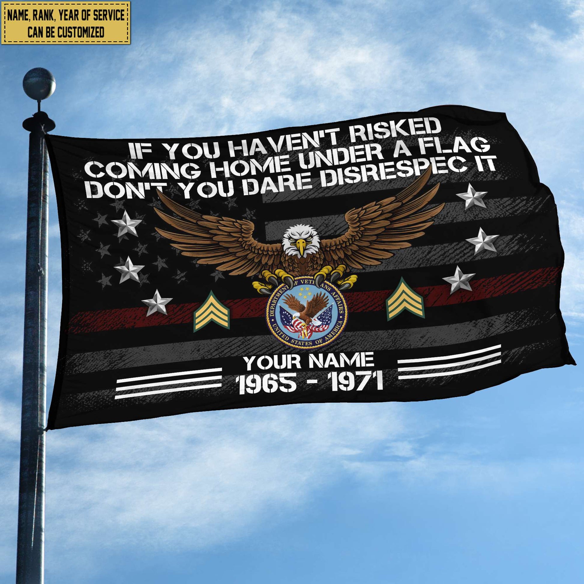 Premium Custom US Veteran Grommet Flag, Gift For US Veteran VPVC104907, Gifts For Dad, For Husband, Best Gifts On Father's Day, Independence Day, Veterans Day.