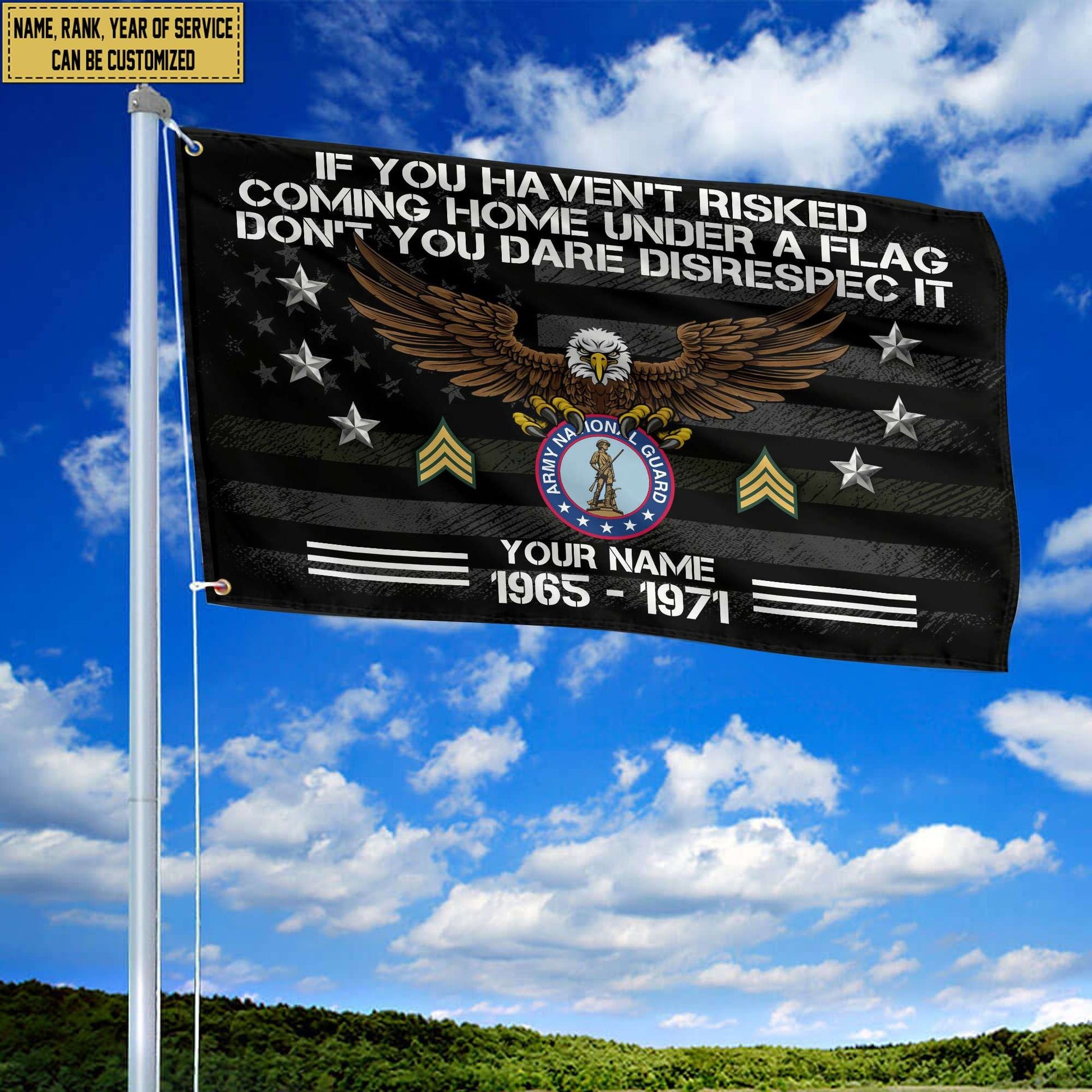 Premium Custom Army National Guard Grommet Flag, Gift For Army National Guard Veteran VPVC104908, Gifts For Dad, For Husband, Best Gifts On Father's Day, Independence Day, Veterans Day.