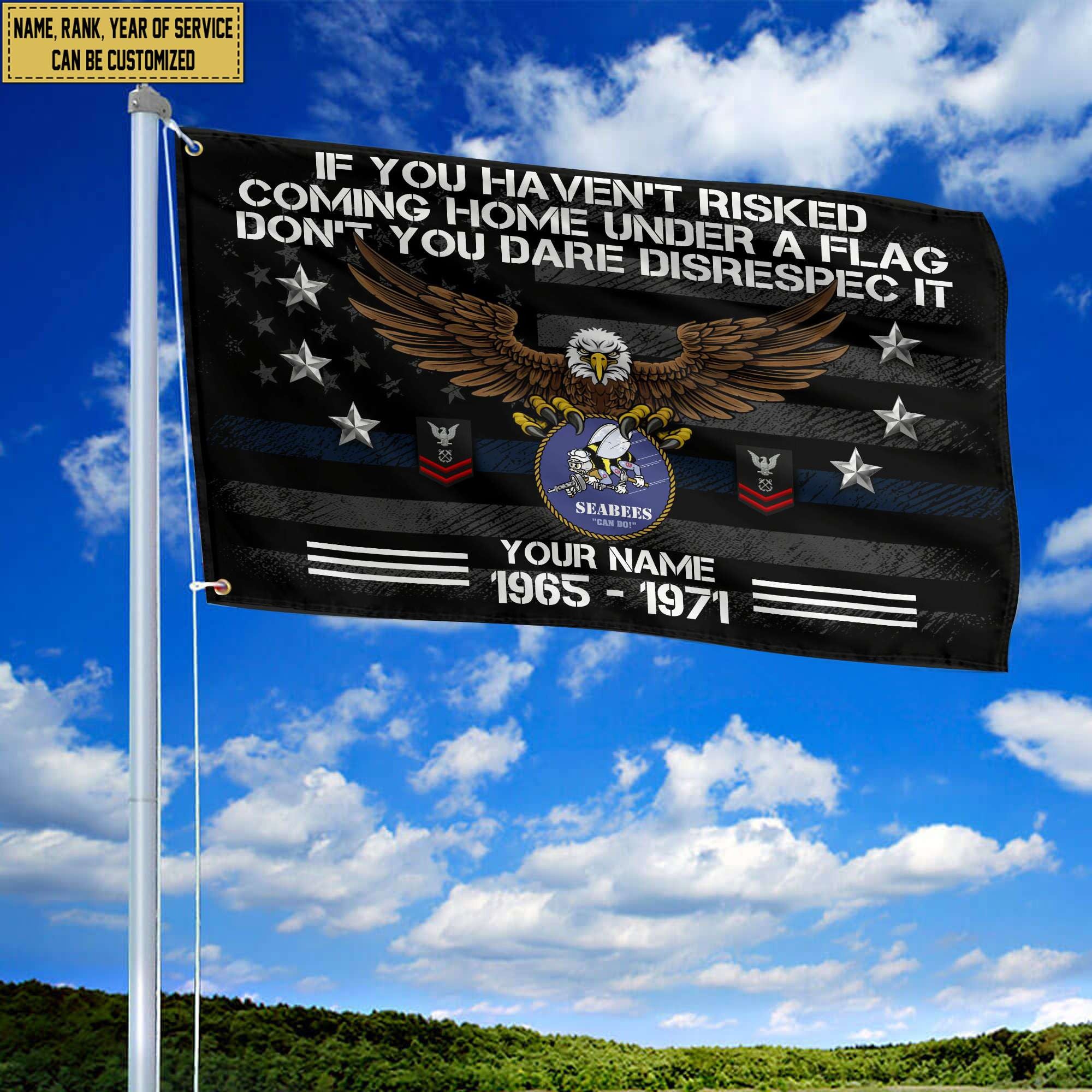 Premium Custom US Seabees Grommet Flag, Gift For Seabees Veteran VPVC104909, Gifts For Dad, For Husband, Best Gifts On Father's Day, Independence Day, Veterans Day.
