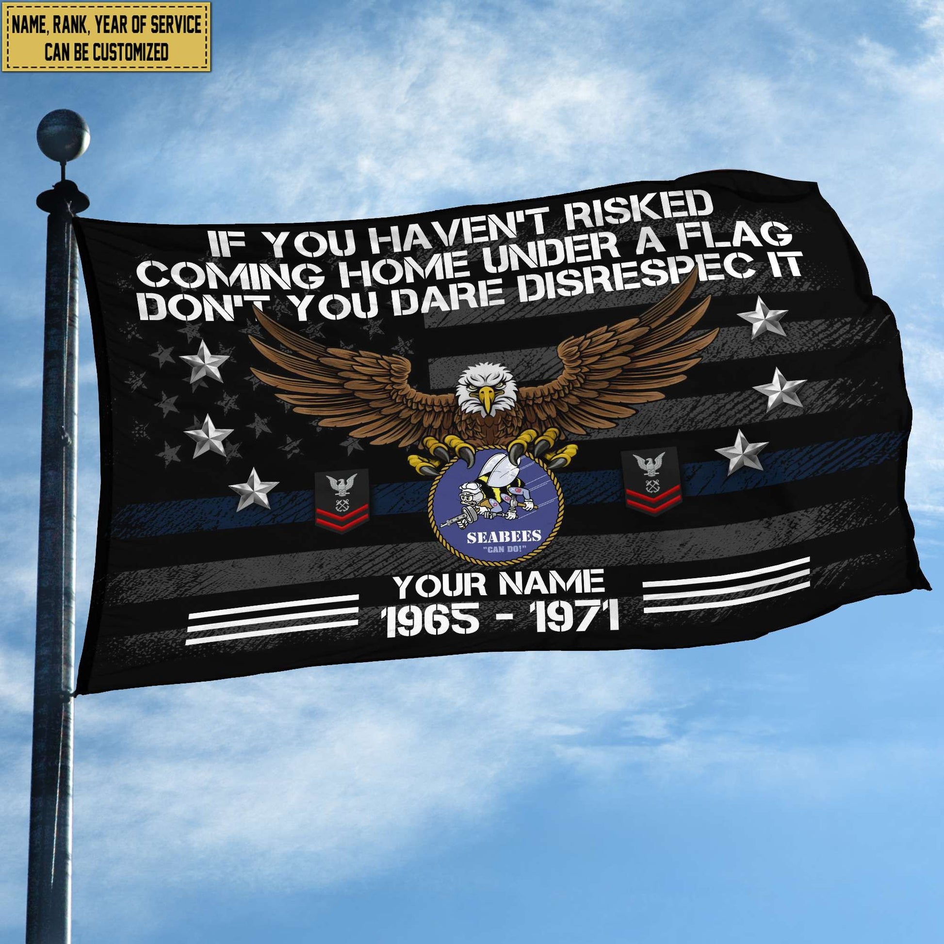 Premium Custom US Seabees Grommet Flag, Gift For Seabees Veteran VPVC104909, Gifts For Dad, For Husband, Best Gifts On Father's Day, Independence Day, Veterans Day.