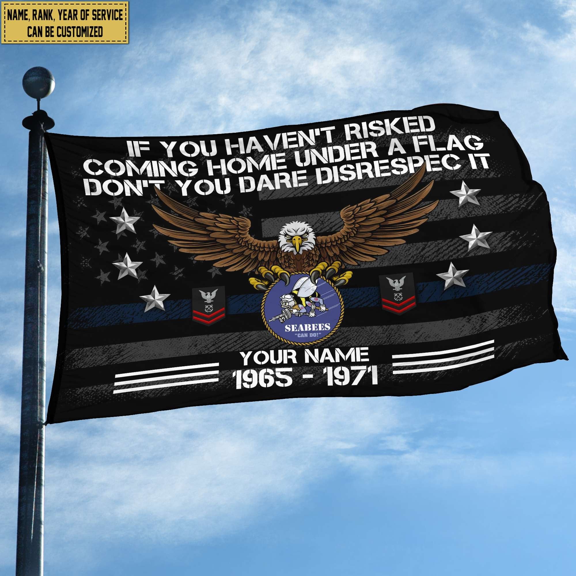 Premium Custom US Seabees Grommet Flag, Gift For Seabees Veteran VPVC104909, Gifts For Dad, For Husband, Best Gifts On Father's Day, Independence Day, Veterans Day.