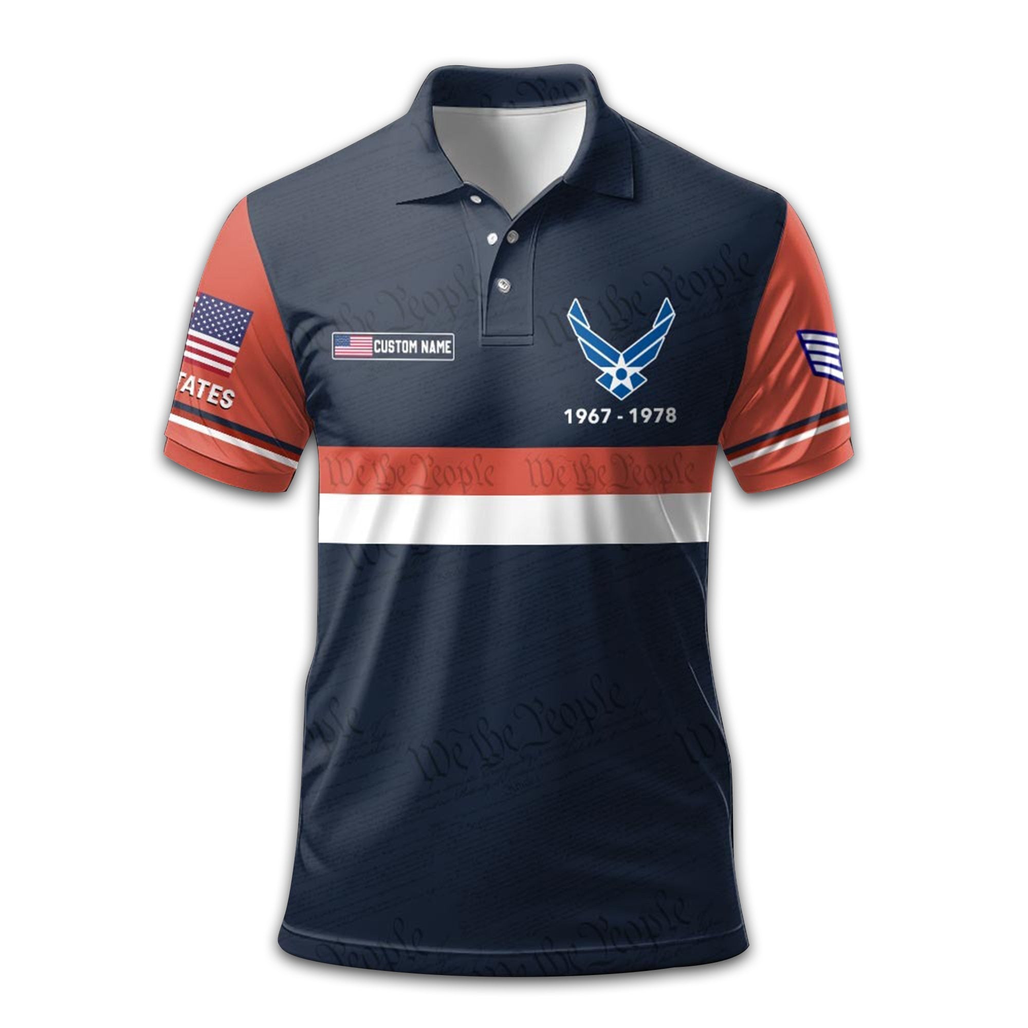 USAF Custom Polo Shirt VPVC212904, Gifts For Air Force Veteran, Best Gifts On Father's Day, Armed Forces Day, Independence Day, Veterans Day.
