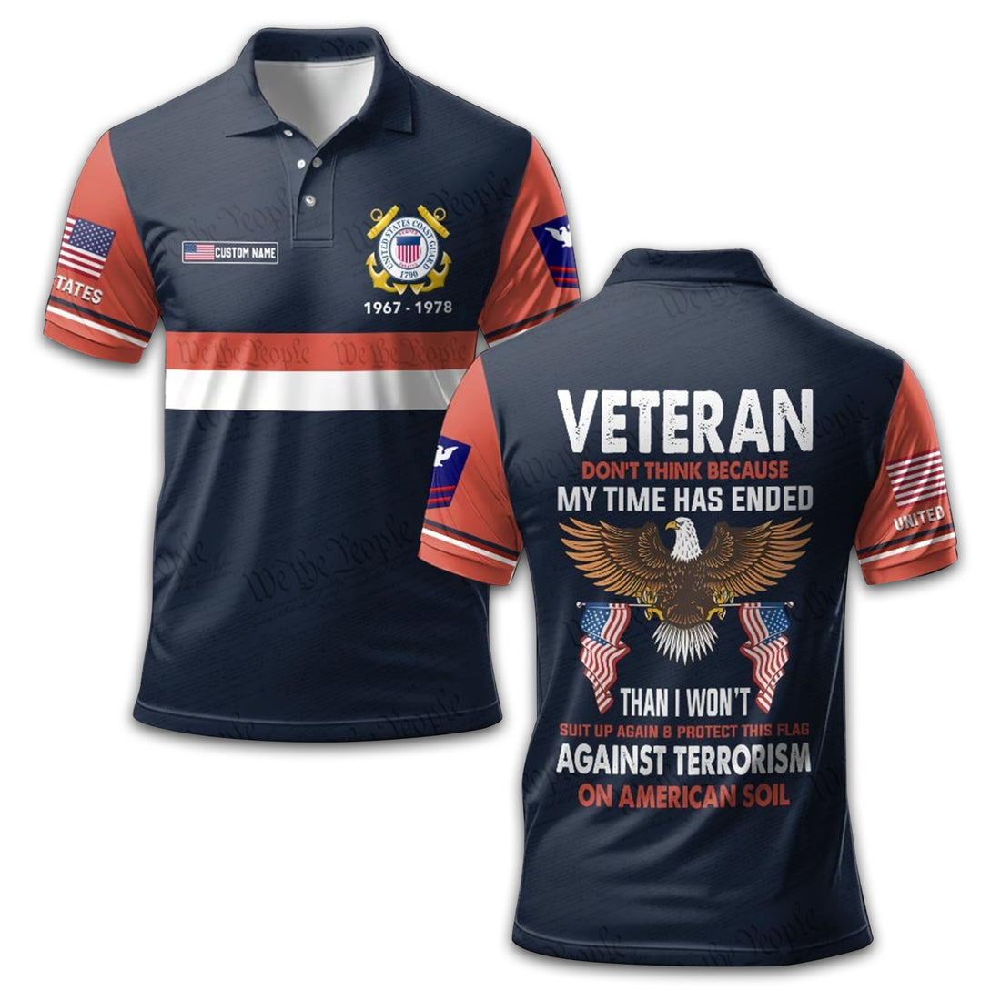 USCG Custom Polo Shirt VPVC212905, Gifts For Coast Guard Veteran, Best Gifts On Father's Day, Armed Forces Day, Independence Day, Veterans Day.