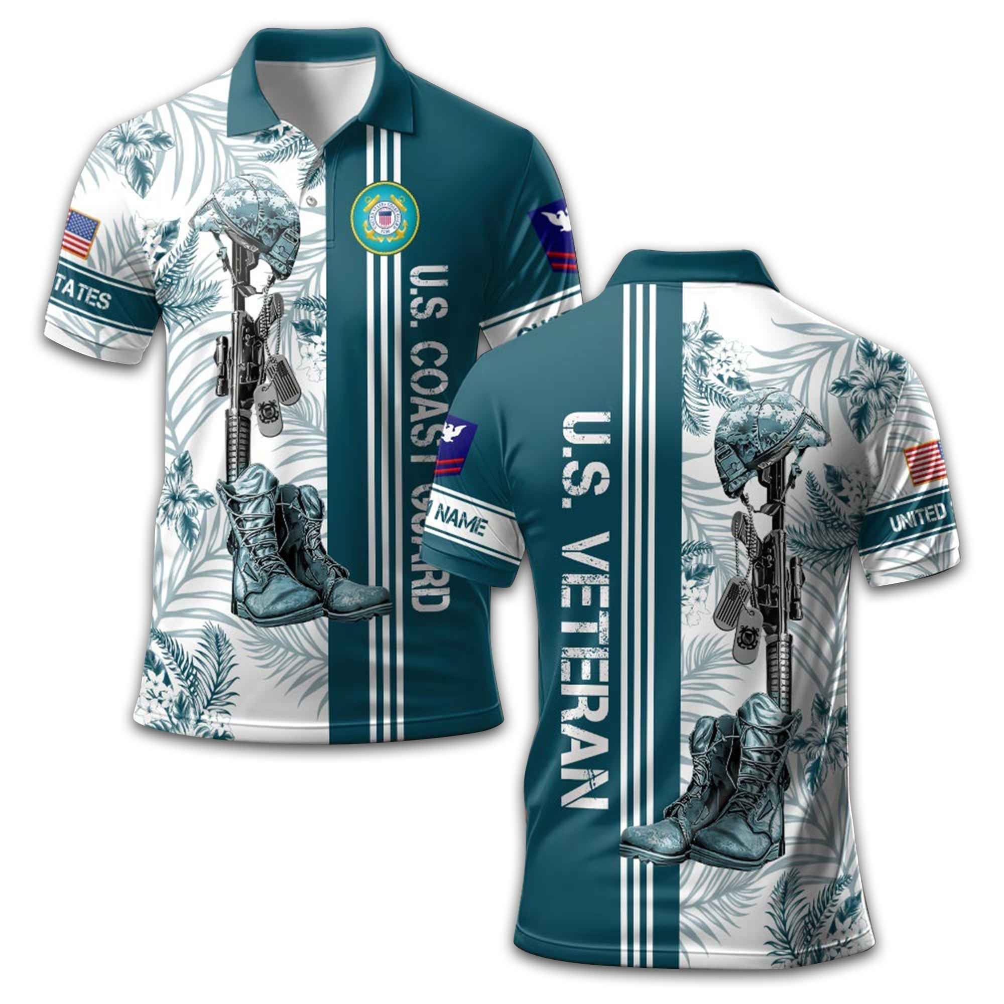 USCG Custom Polo Shirt VPVC213110, Gifts For Coast Guard Veteran, Best Gifts On Father's Day, Armed Forces Day, Independence Day, Veterans Day.