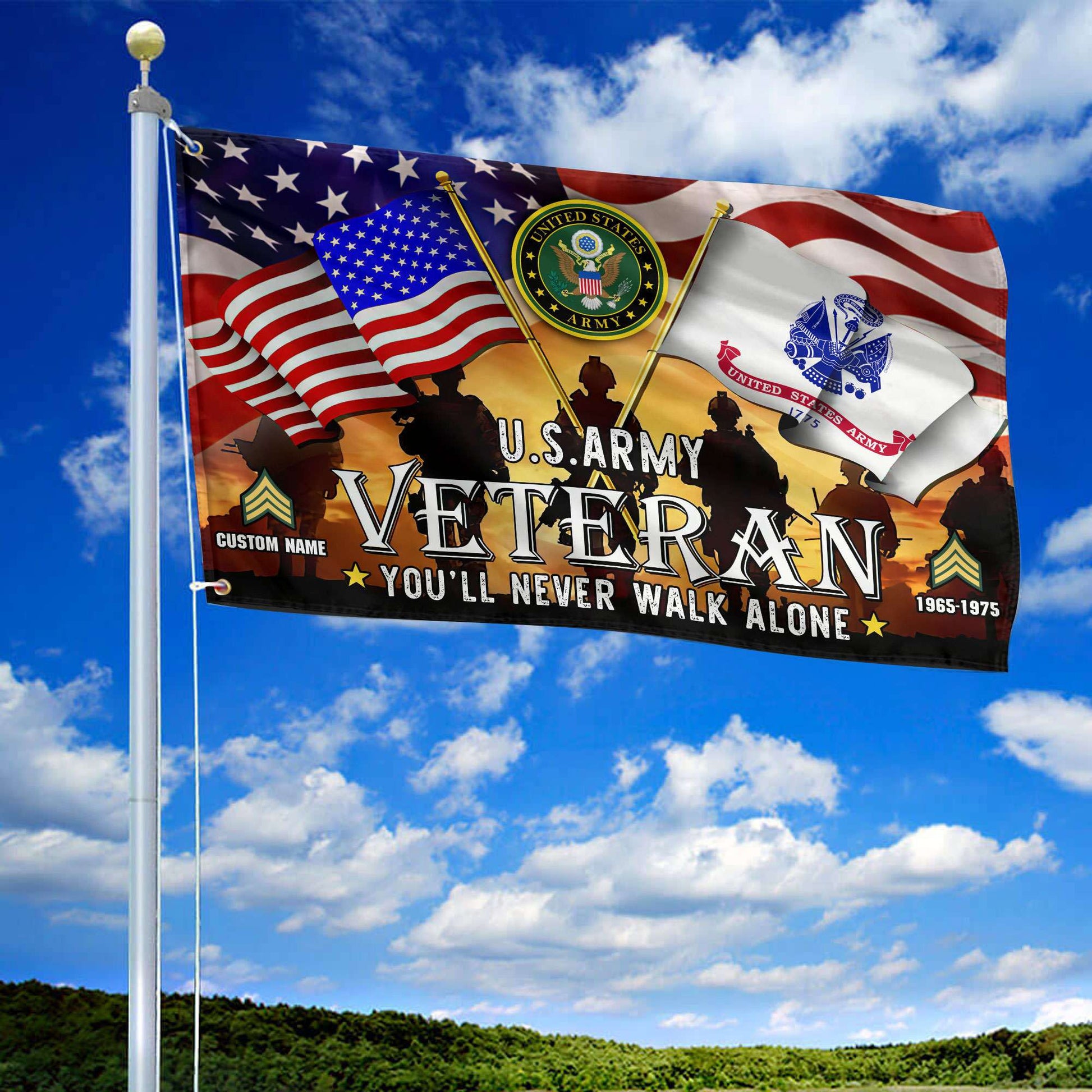 Premium Custom US Army Grommet Flag, Gift For Army Veteran VPVC106601, Gifts For Dad, For Husband, Best Gifts On Father's Day, Independence Day, Veterans Day.