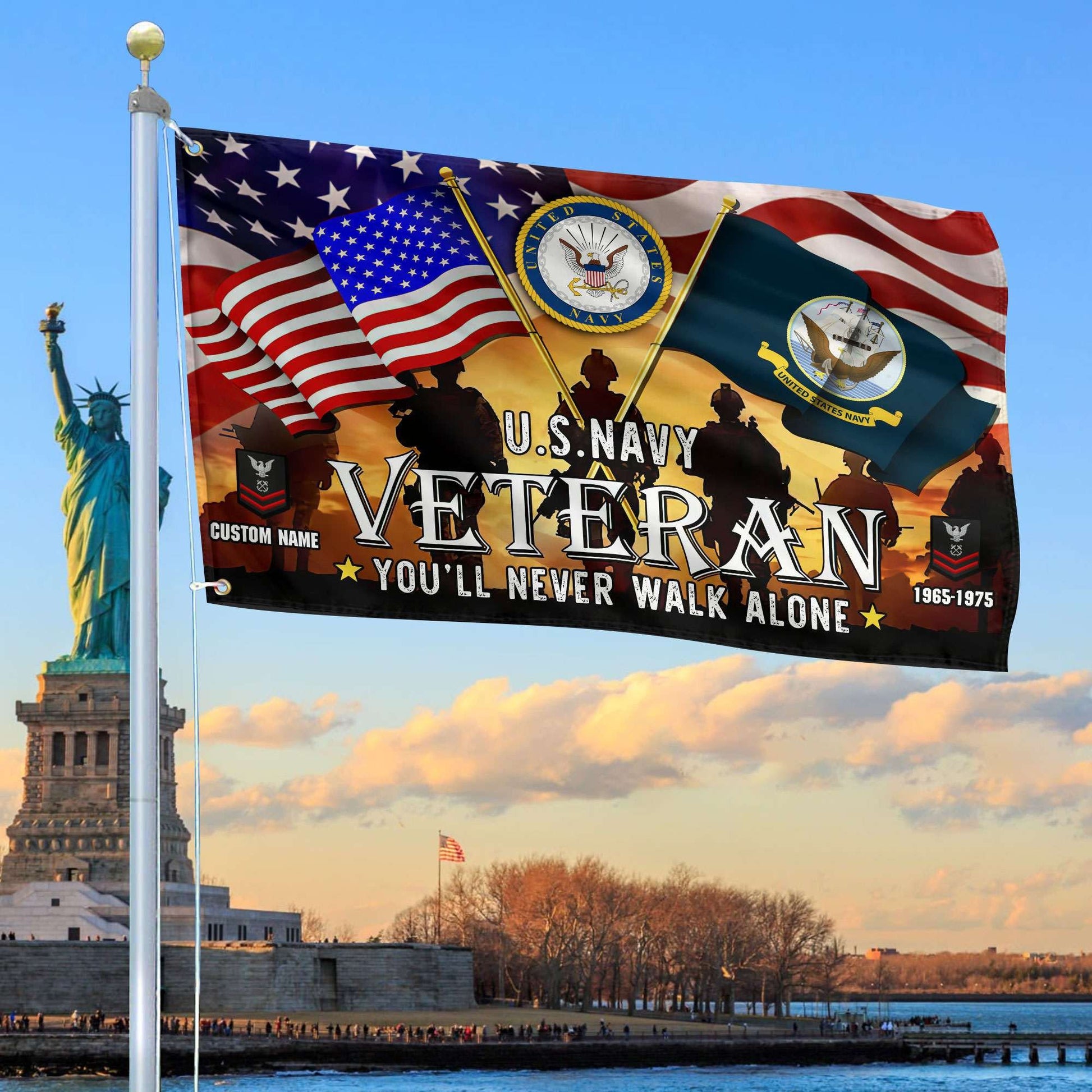 Premium Custom US Navy Grommet Flag, Gift For Navy Veteran VPVC106602, Gifts For Dad, For Husband, Best Gifts On Father's Day, Independence Day, Veterans Day.