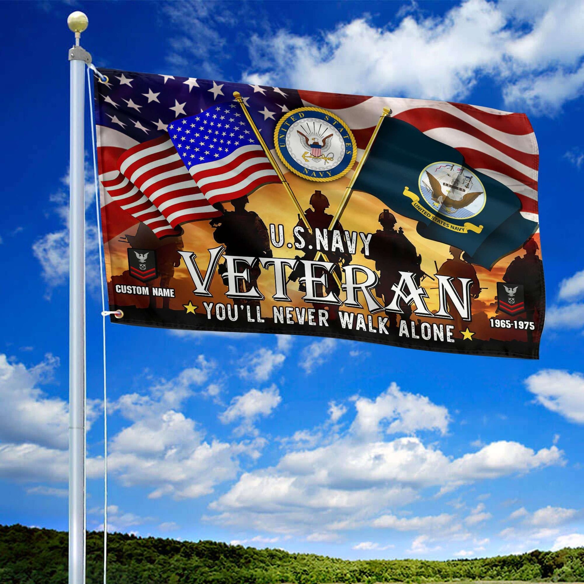 Premium Custom US Navy Grommet Flag, Gift For Navy Veteran VPVC106602, Gifts For Dad, For Husband, Best Gifts On Father's Day, Independence Day, Veterans Day.