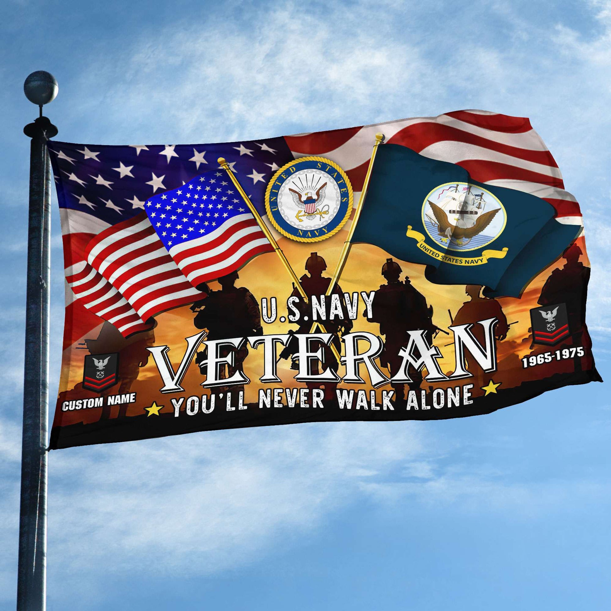 Premium Custom US Navy Grommet Flag, Gift For Navy Veteran VPVC106602, Gifts For Dad, For Husband, Best Gifts On Father's Day, Independence Day, Veterans Day.