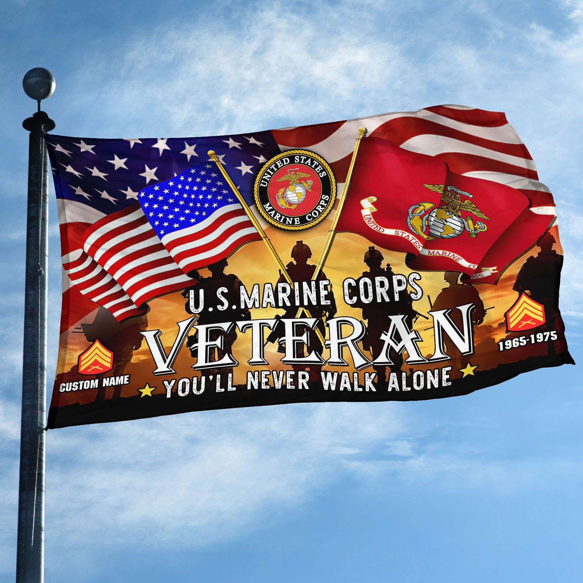 Premium Custom USMC Grommet Flag, Gift For Marine Veteran VPVC106603, Gifts For Dad, For Husband, Best Gifts On Father's Day, Independence Day, Veterans Day.