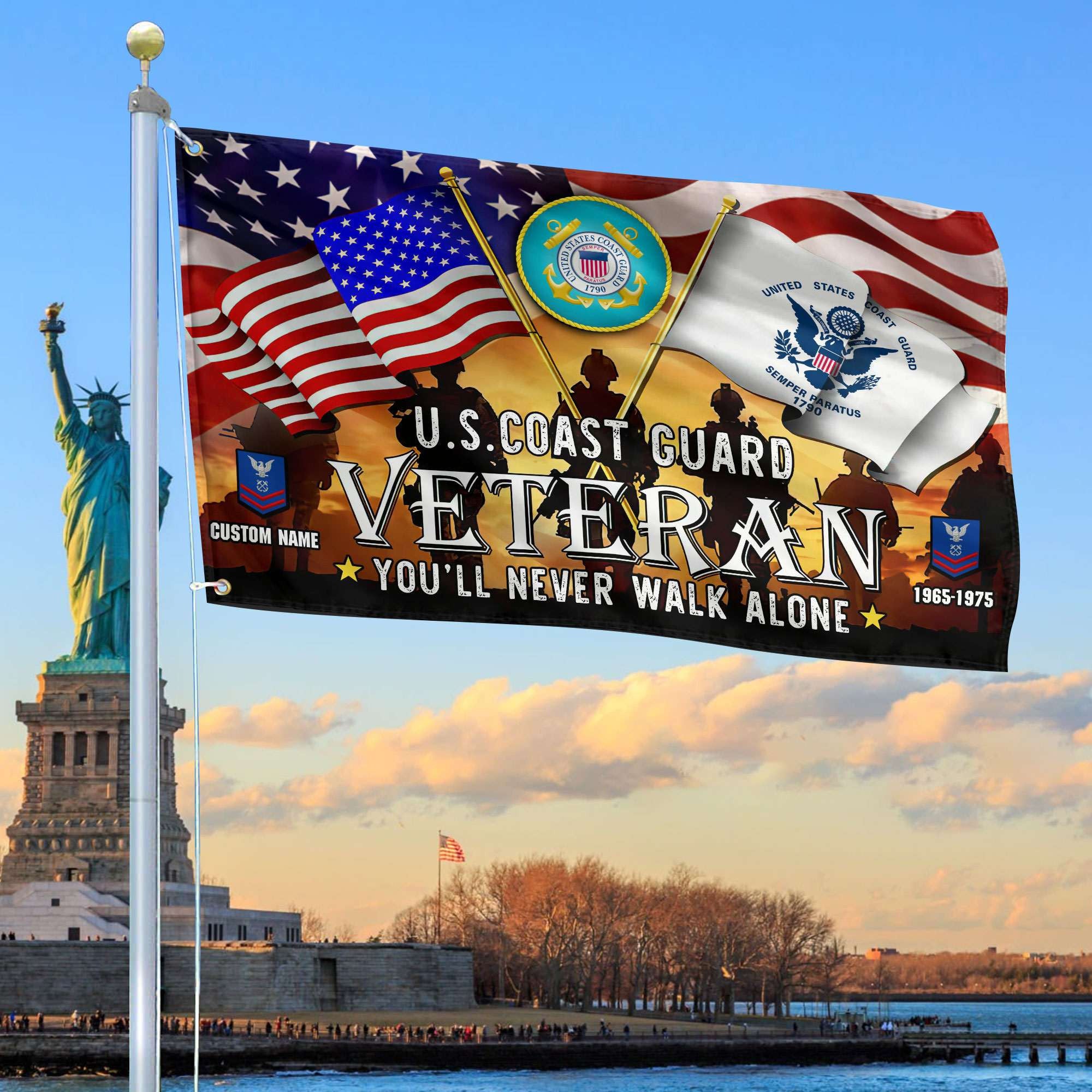 Premium Custom USCG Grommet Flag, Gift For Coast Guard Veteran VPVC106605, Gifts For Dad, For Husband, Best Gifts On Father's Day, Independence Day, Veterans Day.