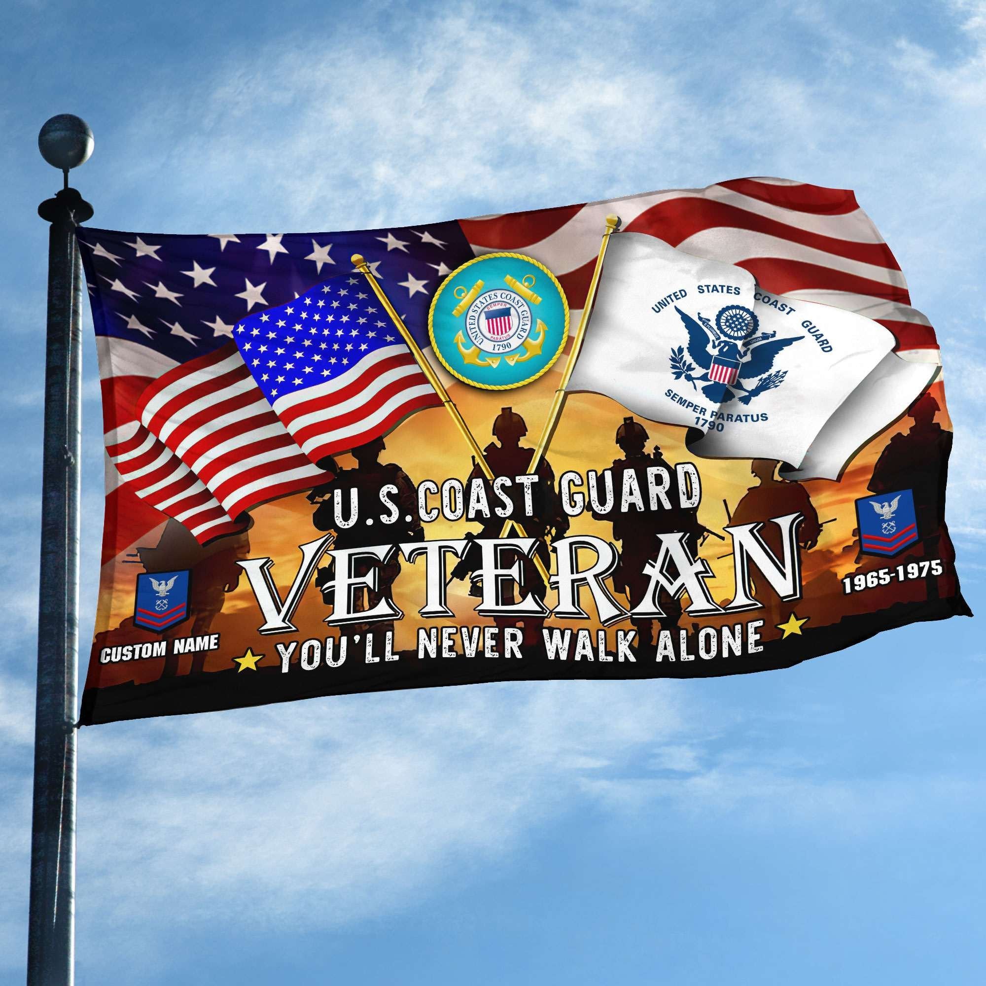 Premium Custom USCG Grommet Flag, Gift For Coast Guard Veteran VPVC106605, Gifts For Dad, For Husband, Best Gifts On Father's Day, Independence Day, Veterans Day.