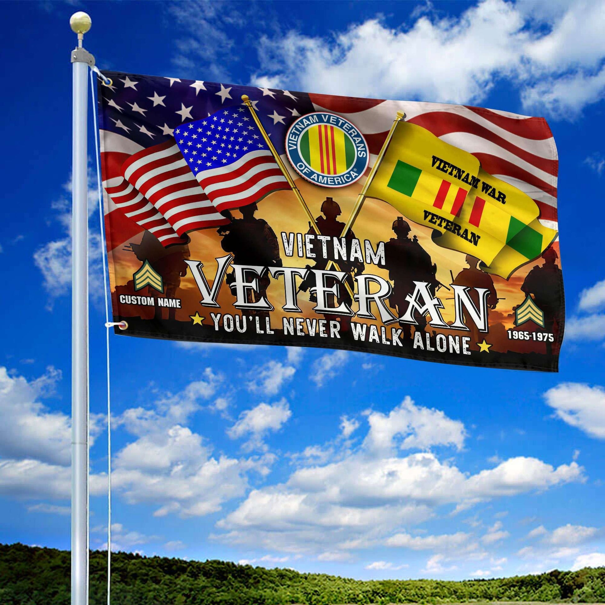 Premium Custom Vietnam Veteran Grommet Flag, Gift For Vietnam Veteran VPVC106606, Gifts For Dad, For Husband, Best Gifts On Father's Day, Independence Day, Veterans Day.