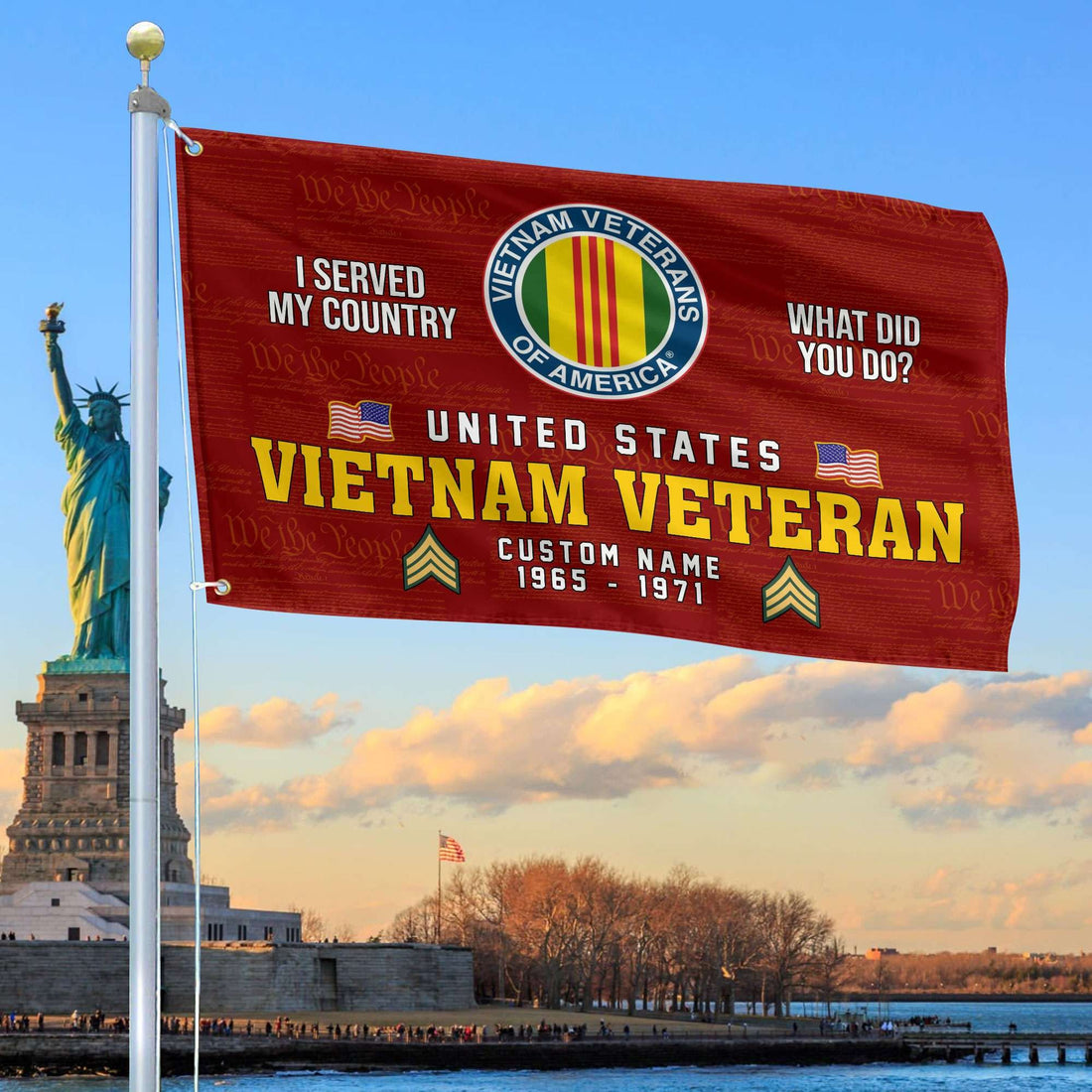 Unique Custom Name, Rank, Year, Vietnam Veteran Grommet Flag VPVC106706, Gift For Vietnam Veteran, Gifts For Dad, For Husband, Best Gifts On Father's Day, Independence Day, Veterans Day.