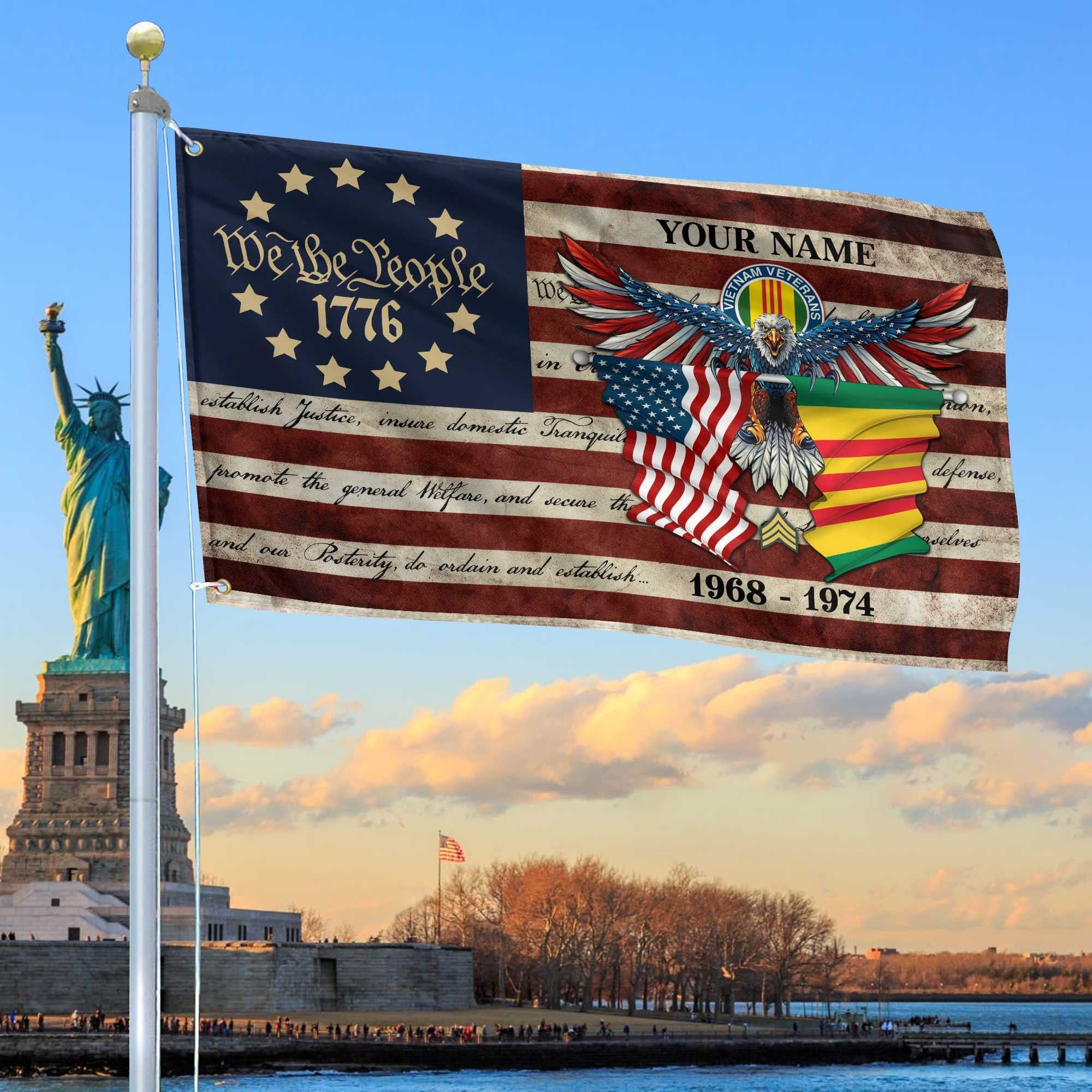 Premium Custom Vietnam Veteran Grommet Flag VPVC105206, Gift For Vietnam Veteran, Best Gifts On Father's Day, Memorial Day, Independence Day, Veterans Day.